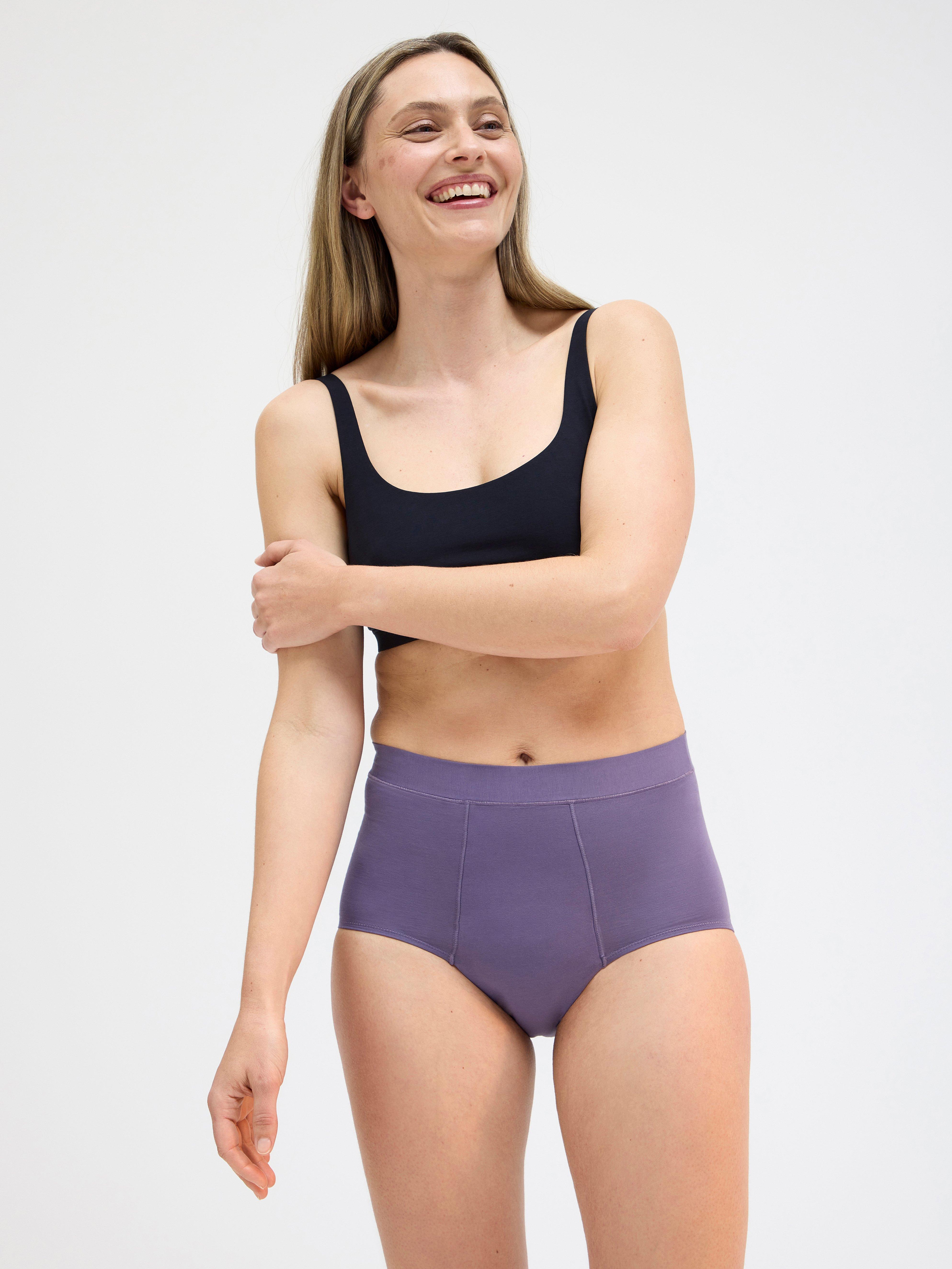 Engineered High Waist Super Period Proof - Period Panty with extended gusset Dark Dusty Lilac