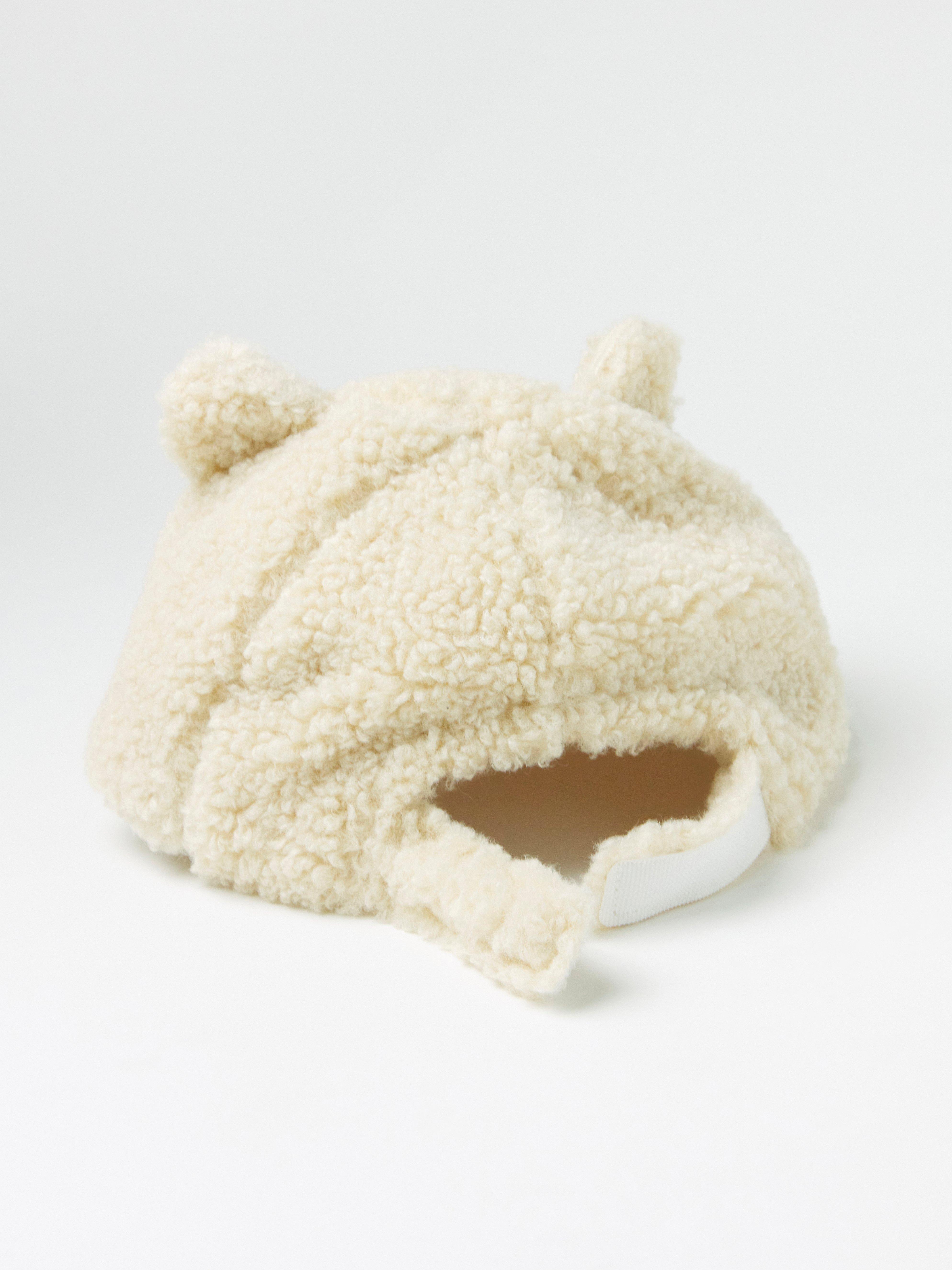 Pile cap with ears Light Beige