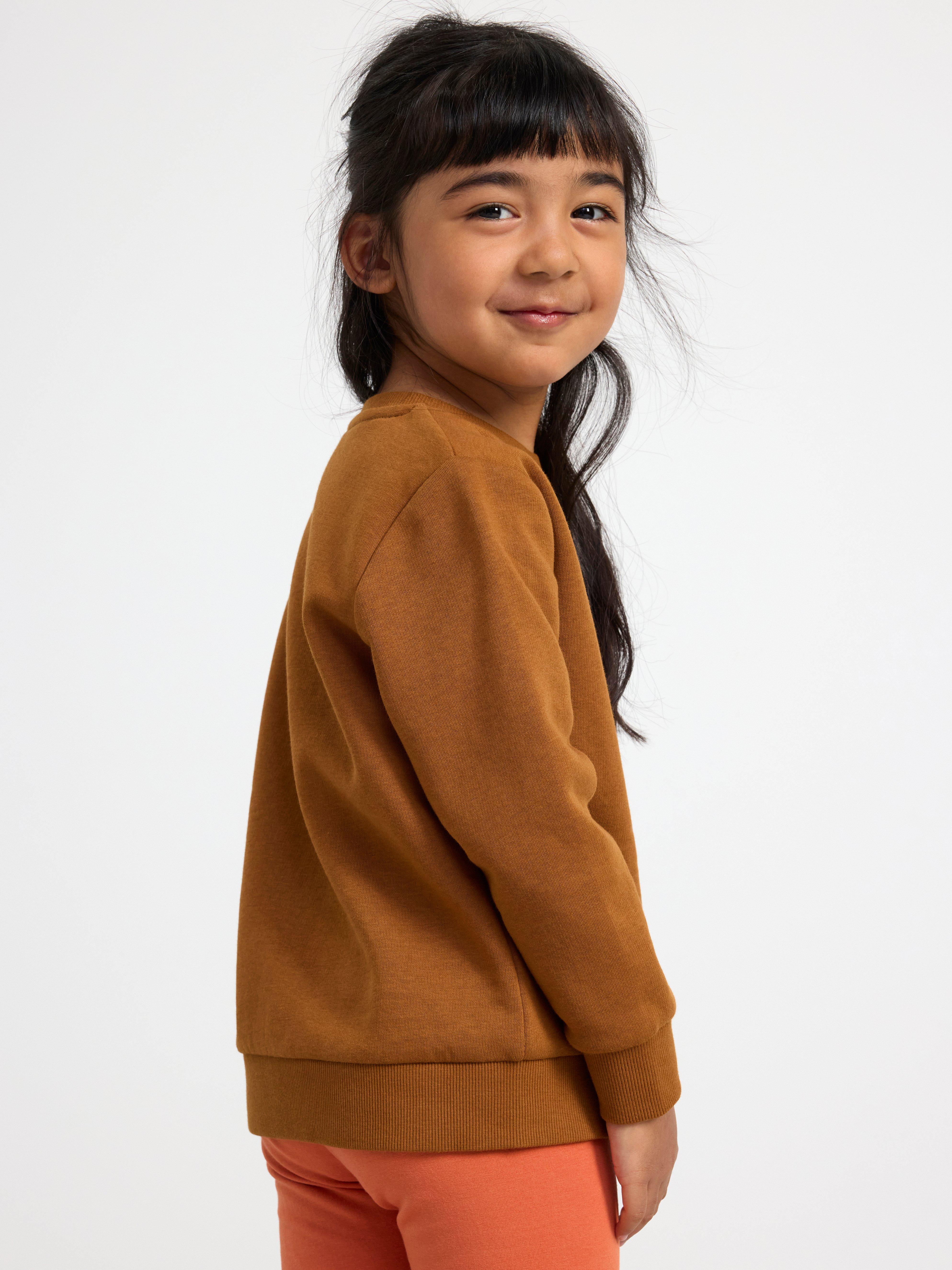 Sweatshirt with brushed inside Brown