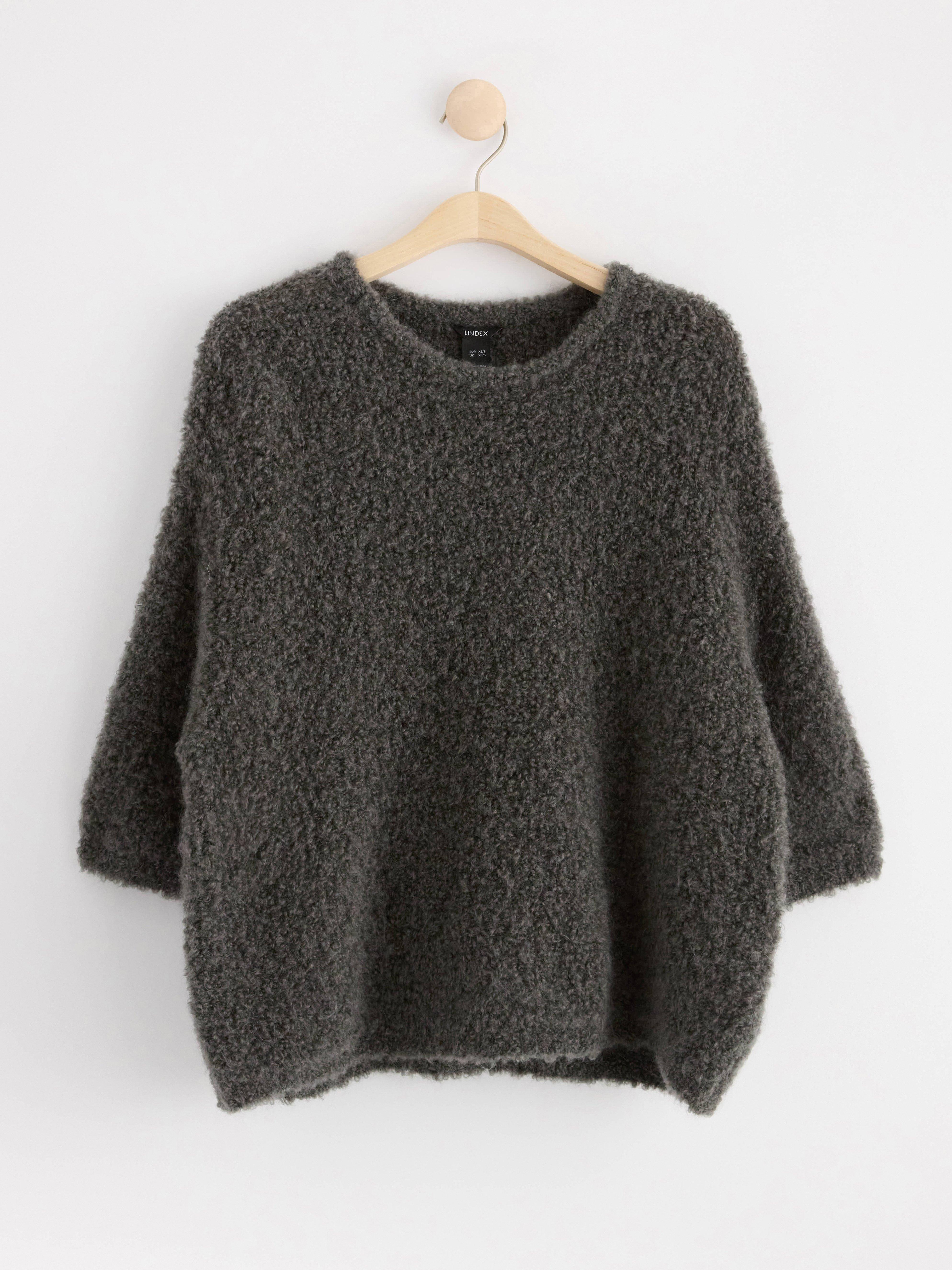 Knitted jumper in wool blend Dark Grey