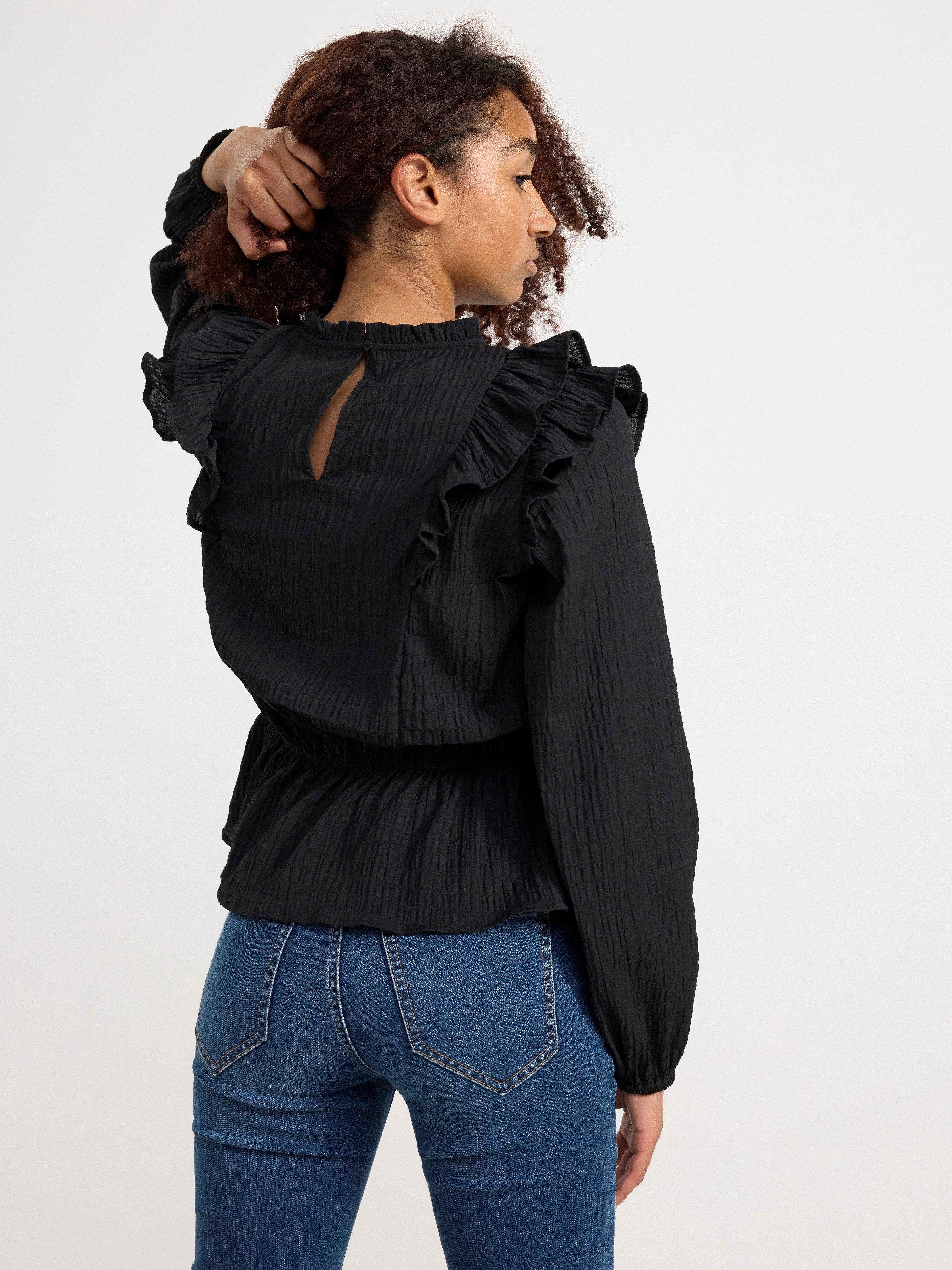 Blouse  with flounces Black