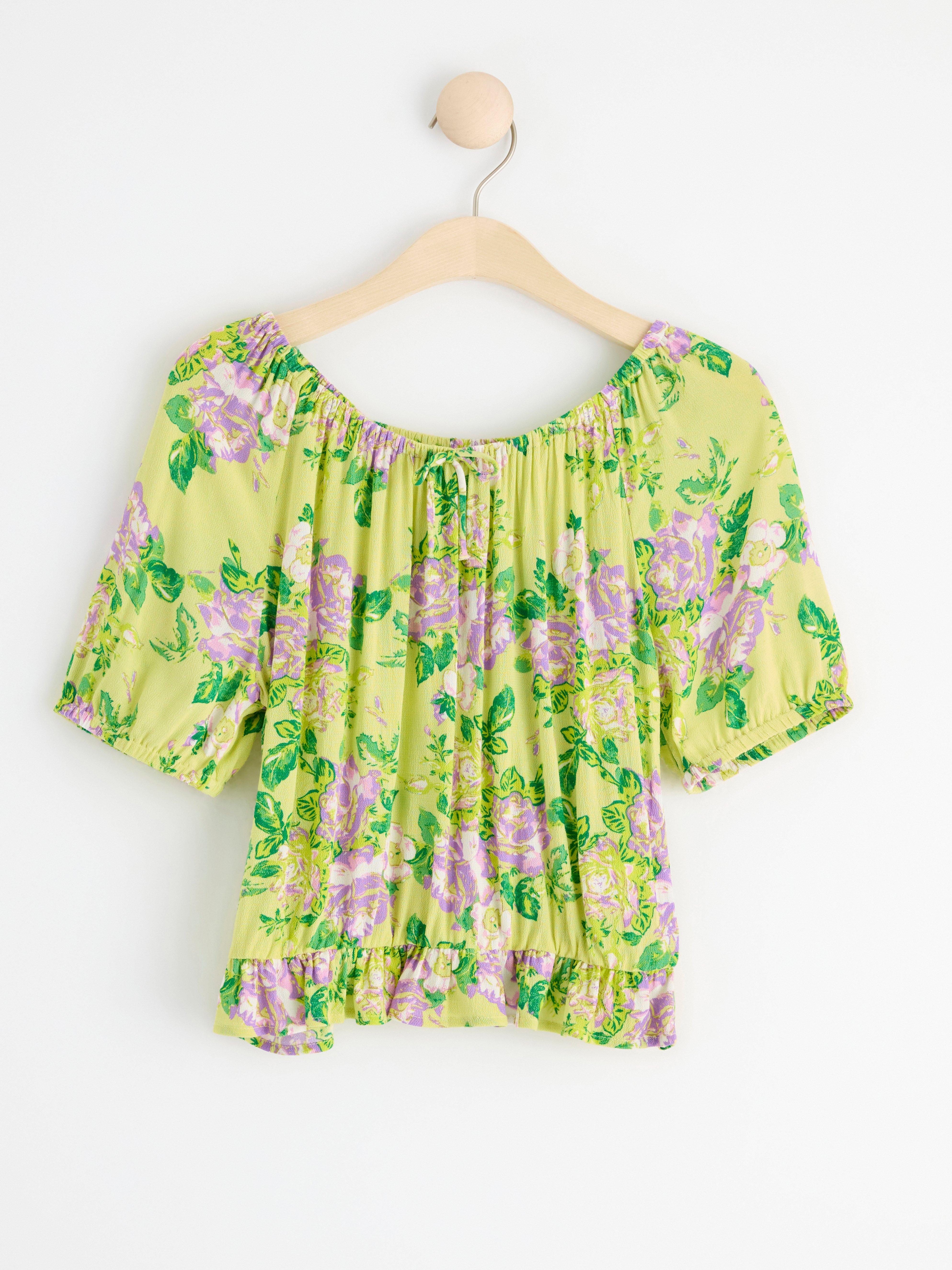 Puff sleeve blouse Light Lime