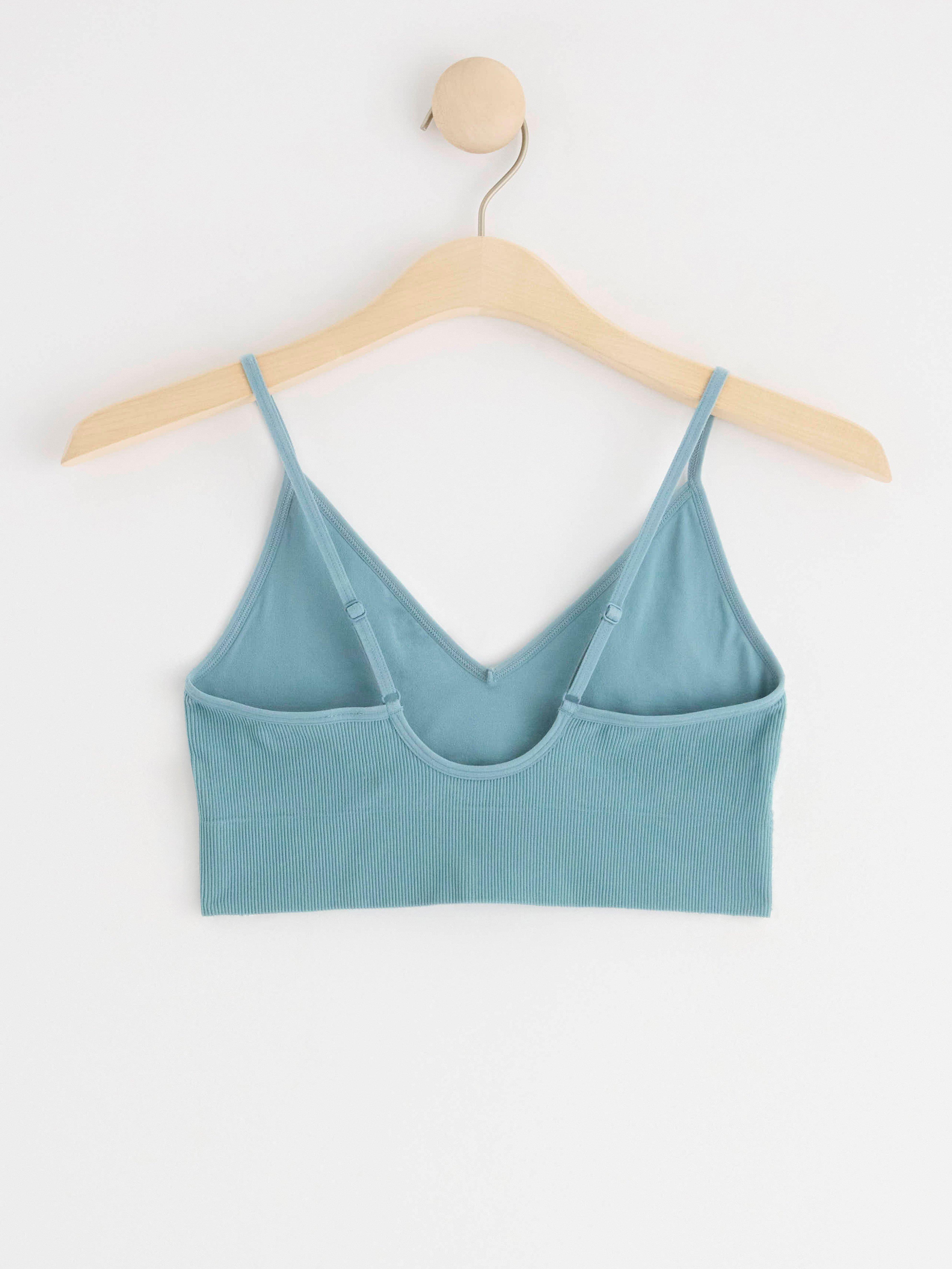 Seamless ribbed soft bra Dusty Blue