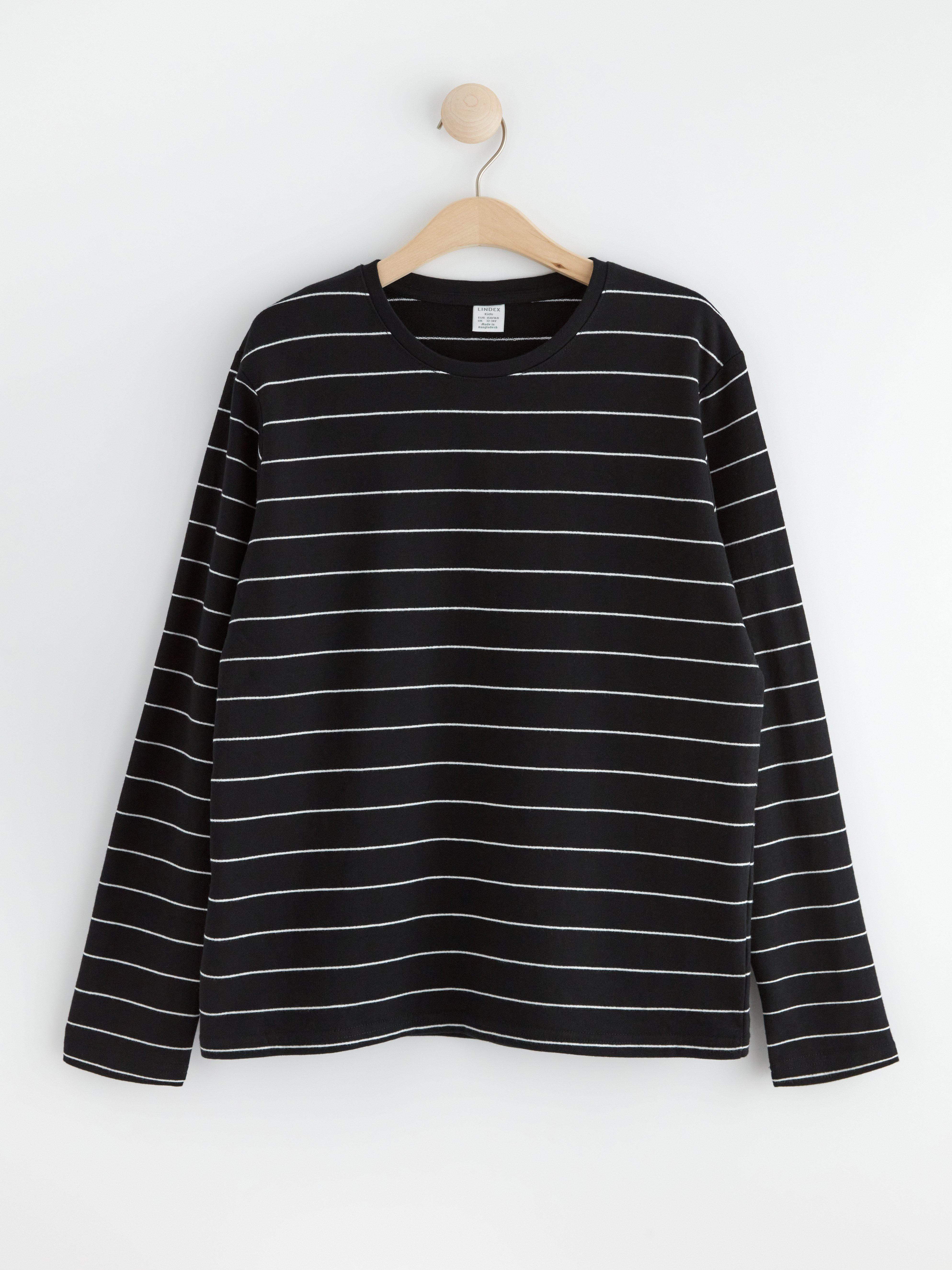 Top with stripes Black