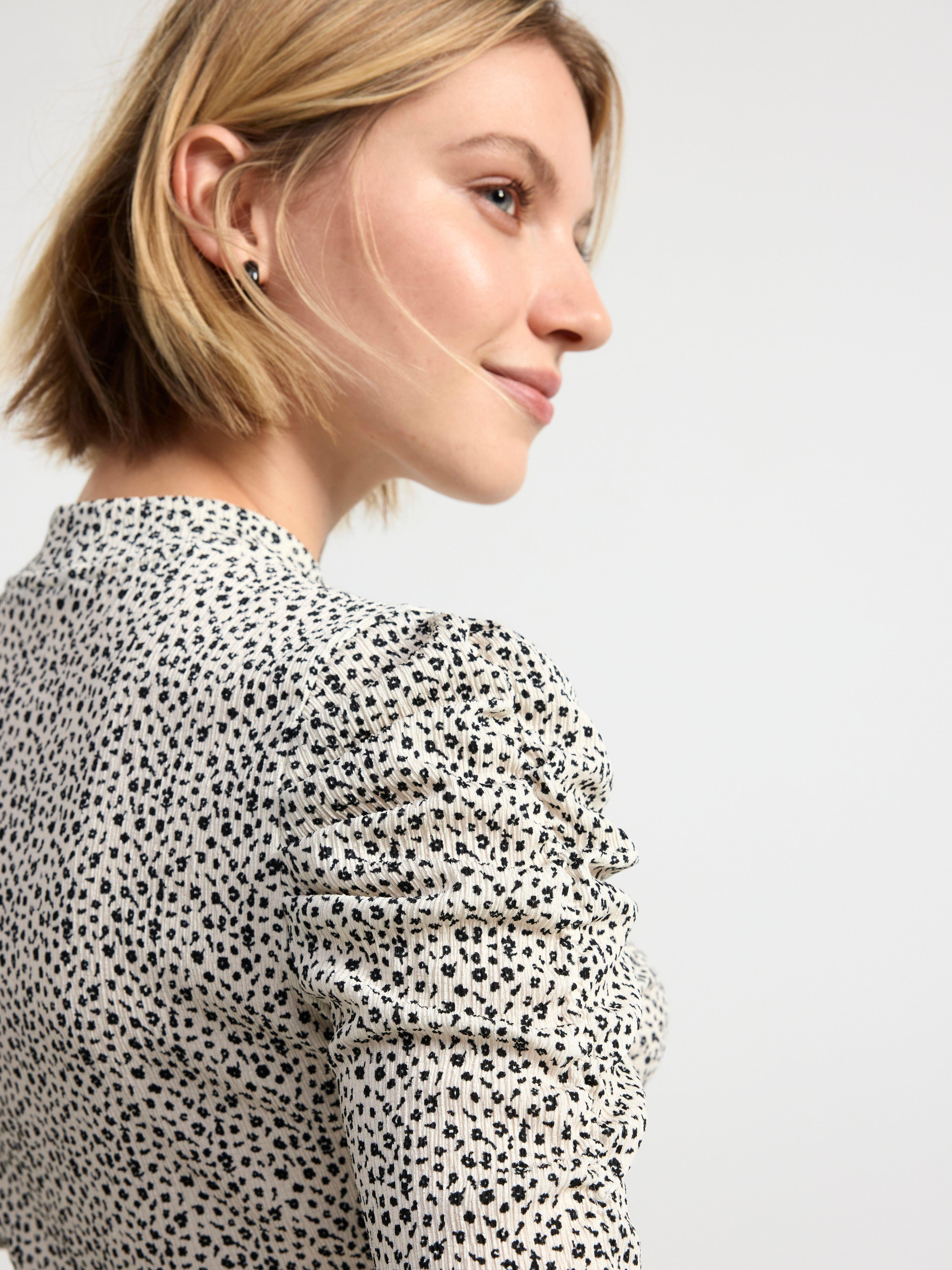 Patterned midi dress Light Beige