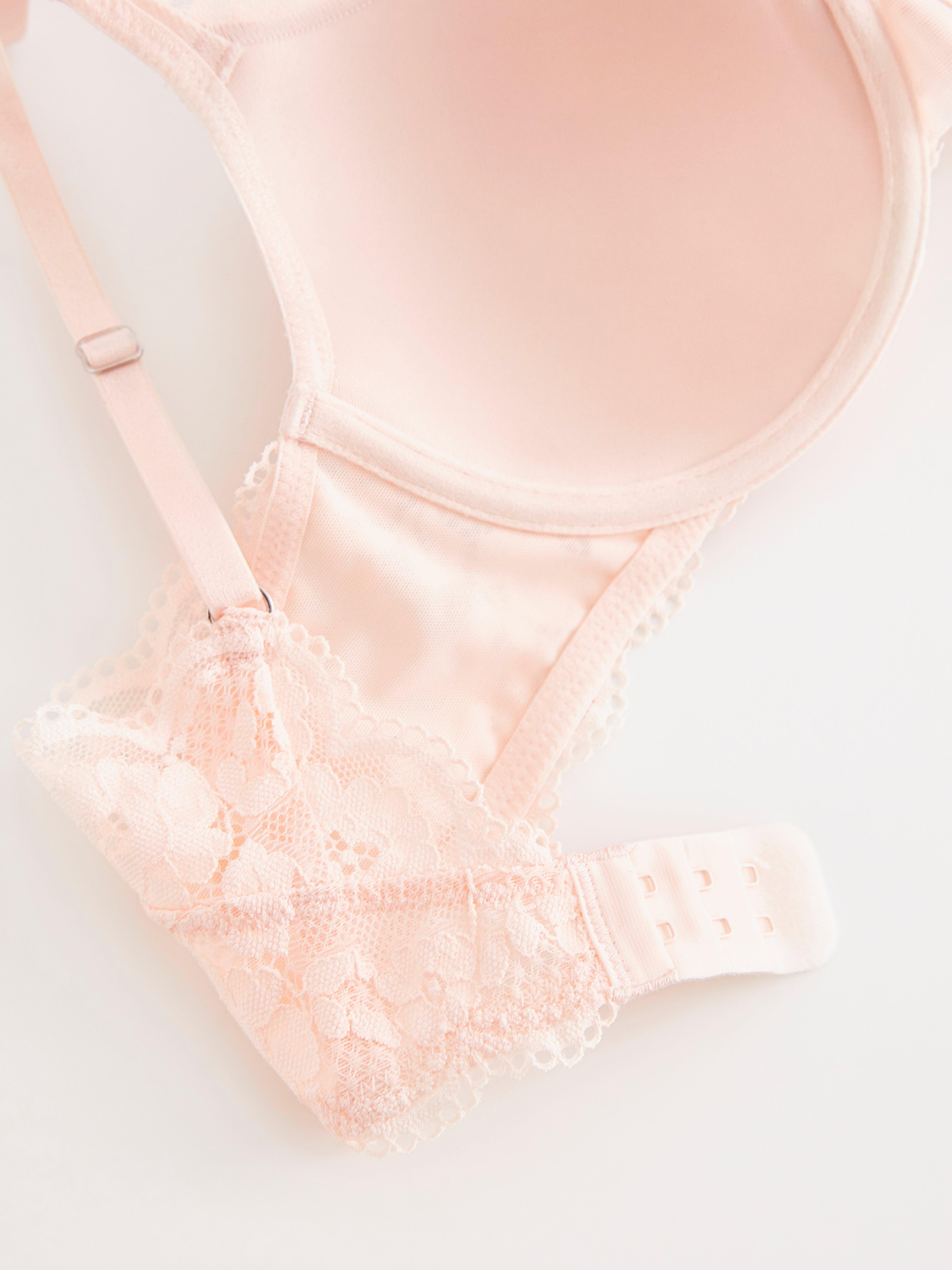 Lilja t-shirt bra with lace Lt pink