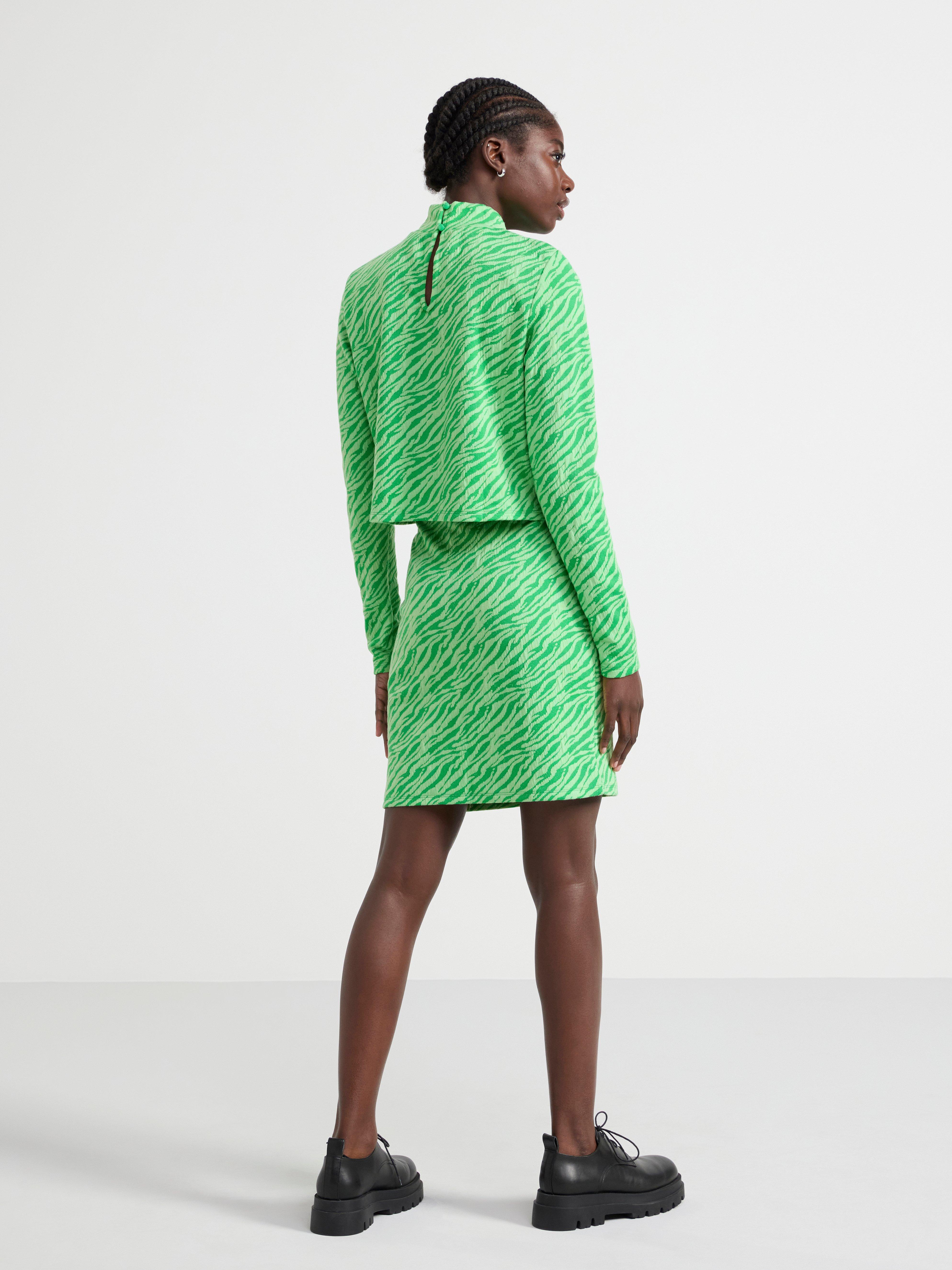 Patterned mini skirt Green