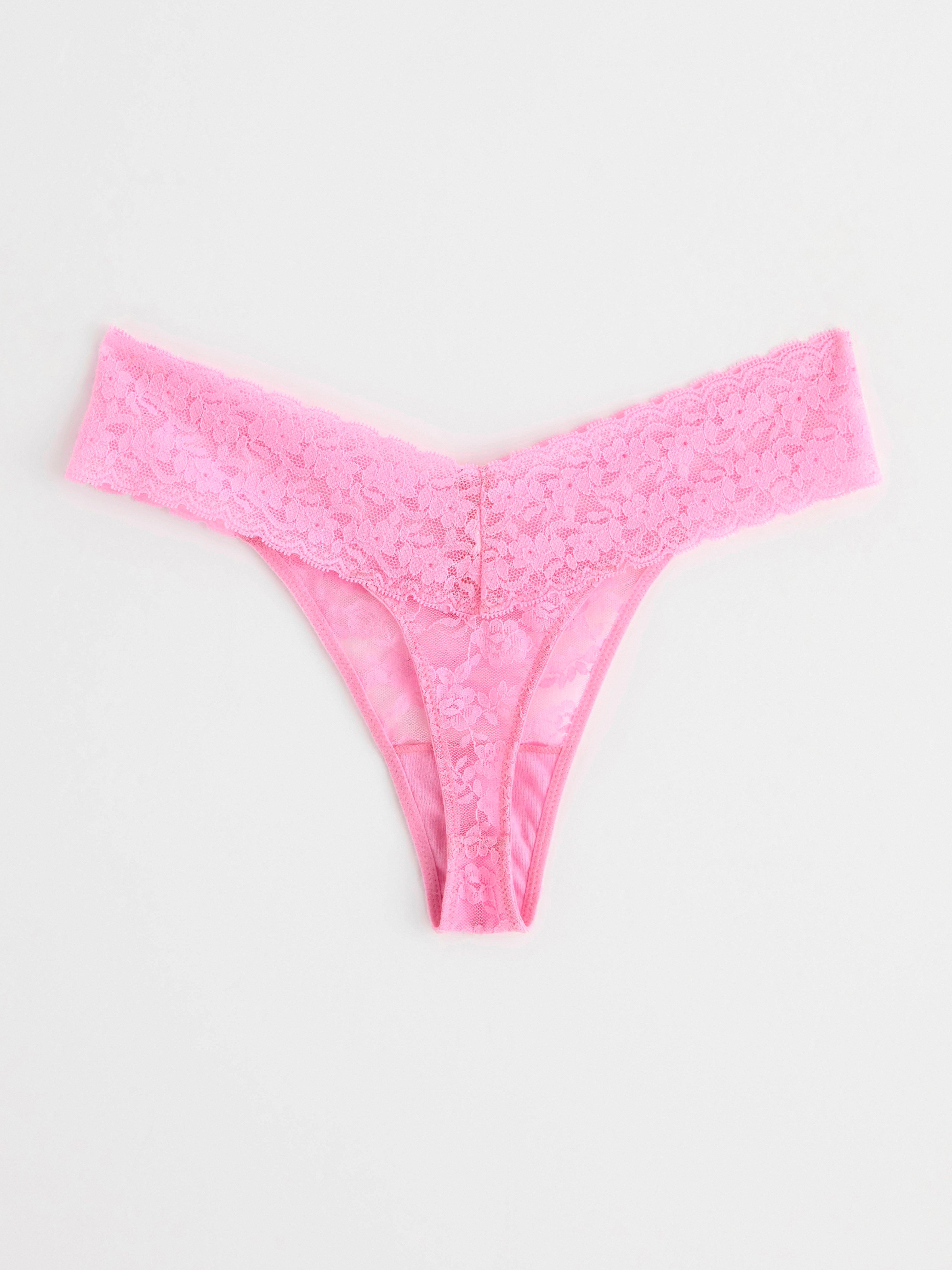 Thong low waist with lace Light Pink