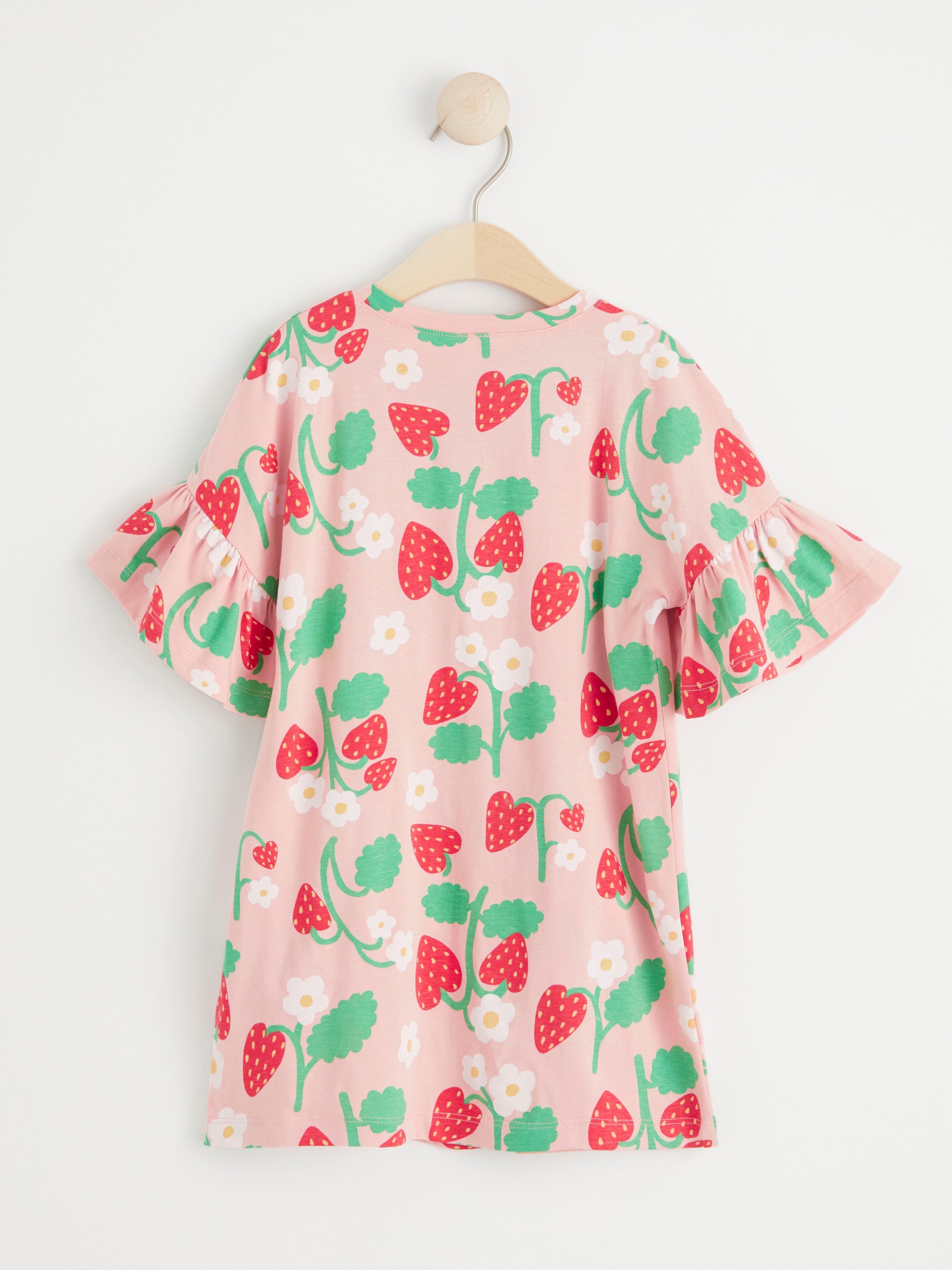 Short sleeve tunic with strawberries Light Pink