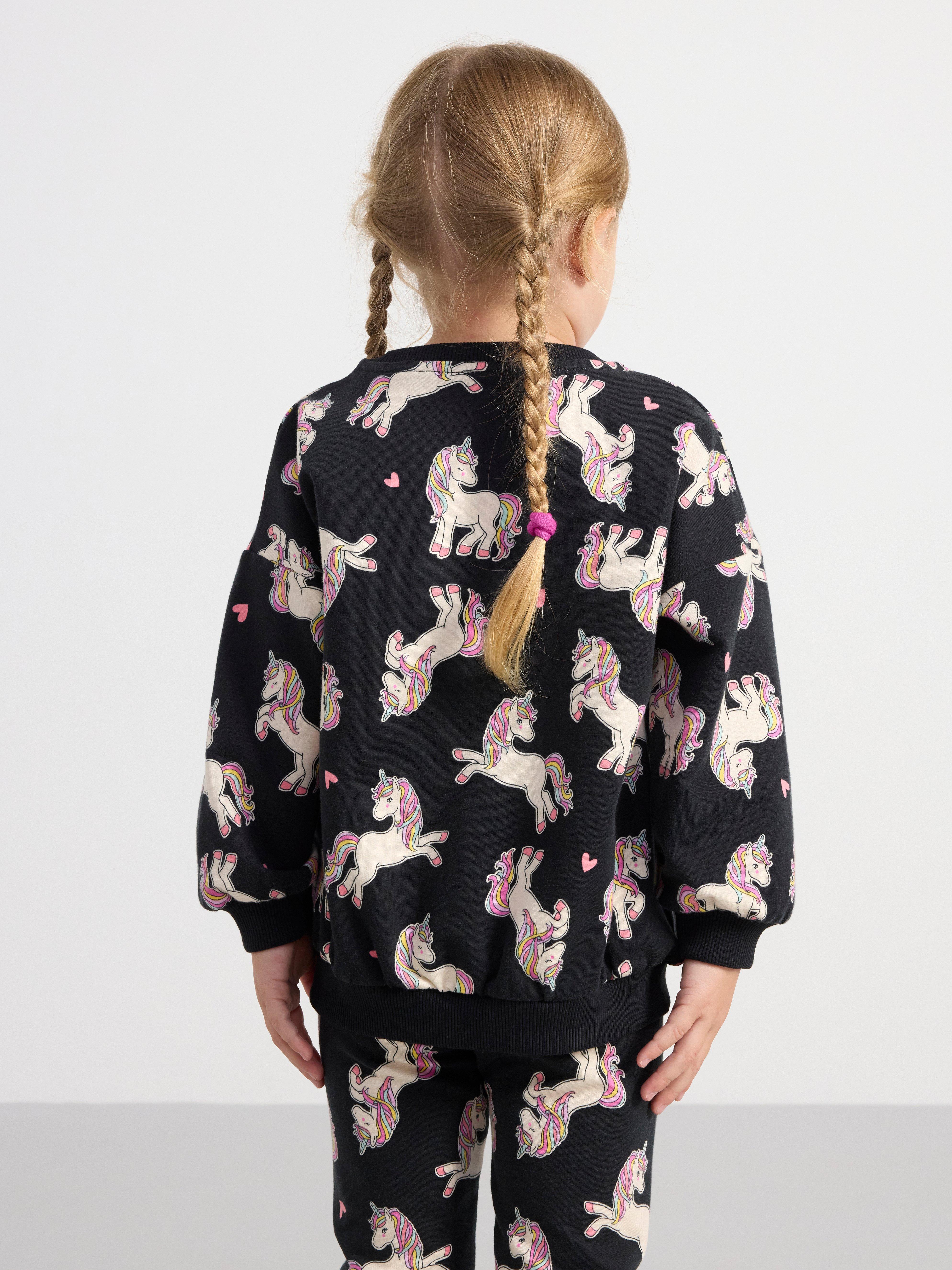 Sweatshirt with unicorns Off black