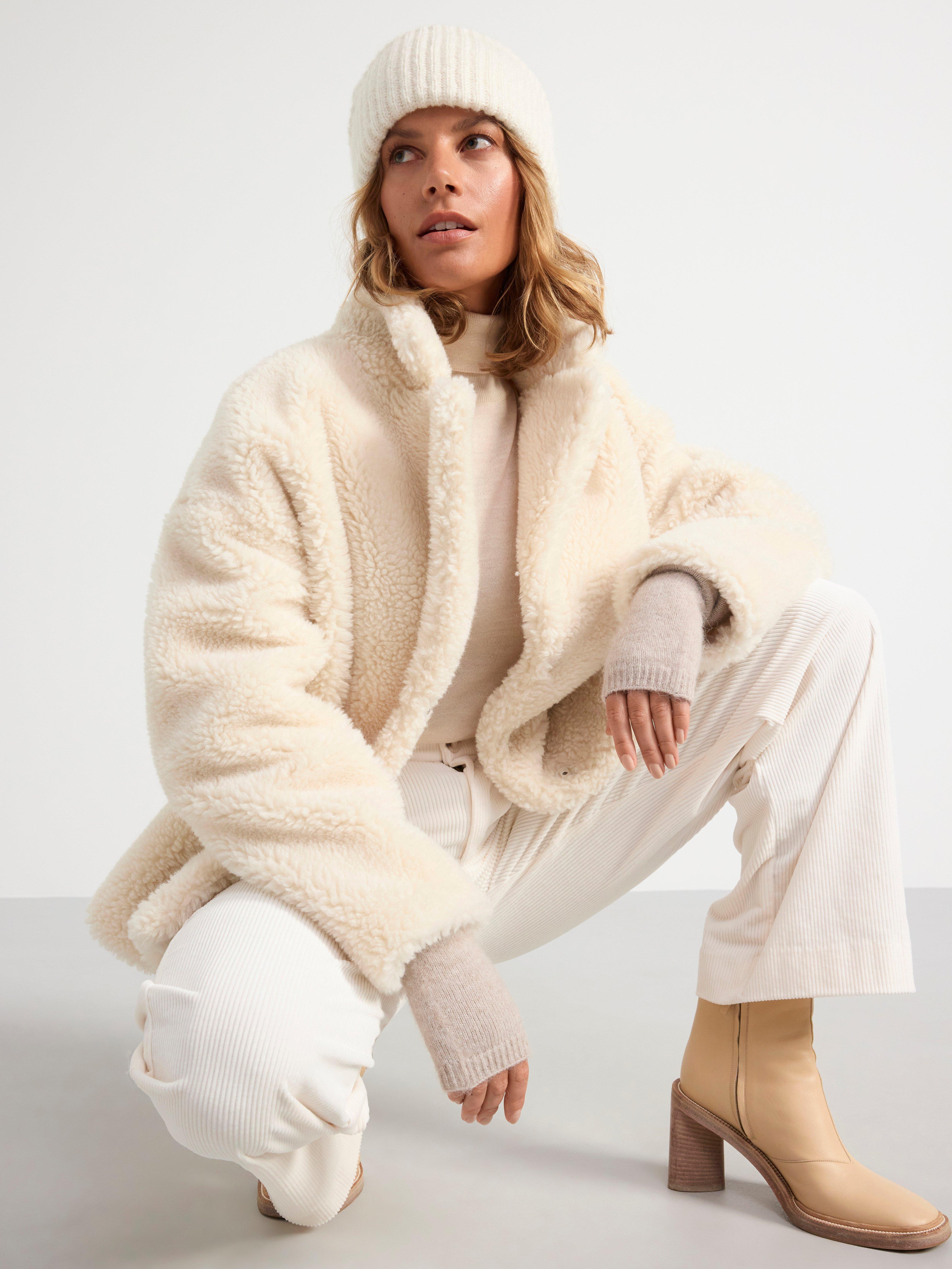 Turtle neck top in merino wool Beige melange