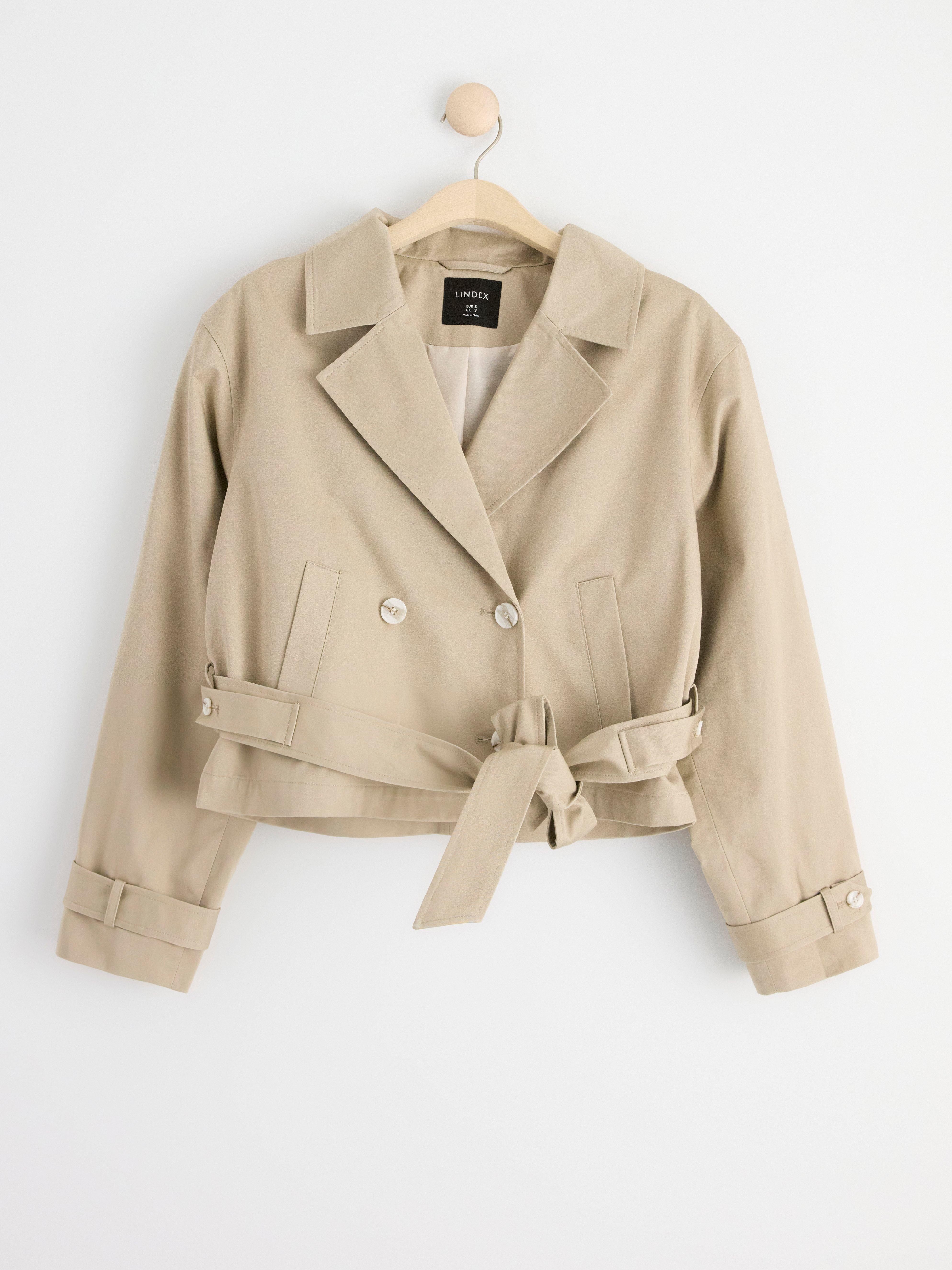 Cropped trenchcoat jacket Light Beige