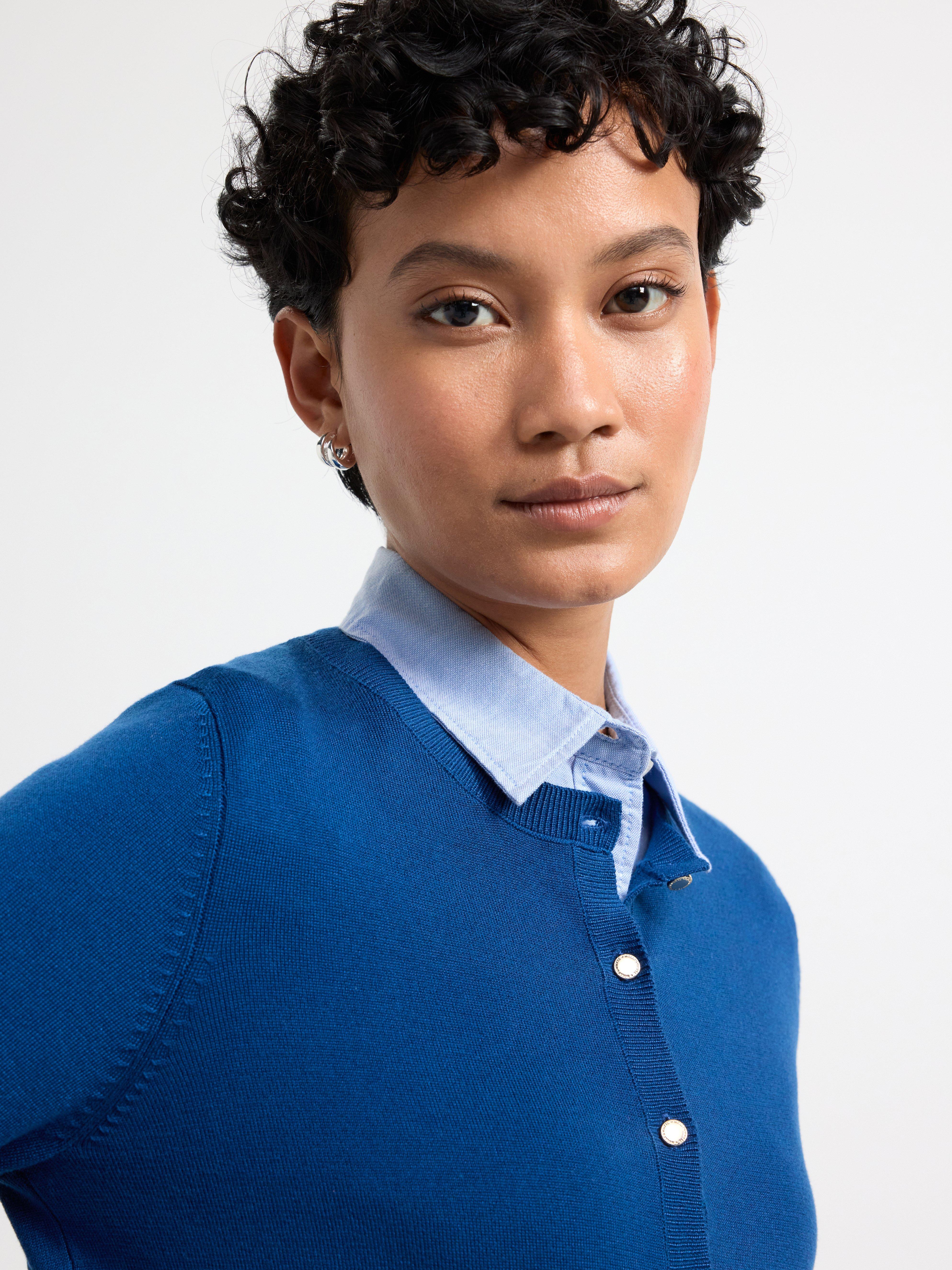 Fine-knit cardigan Dark Blue