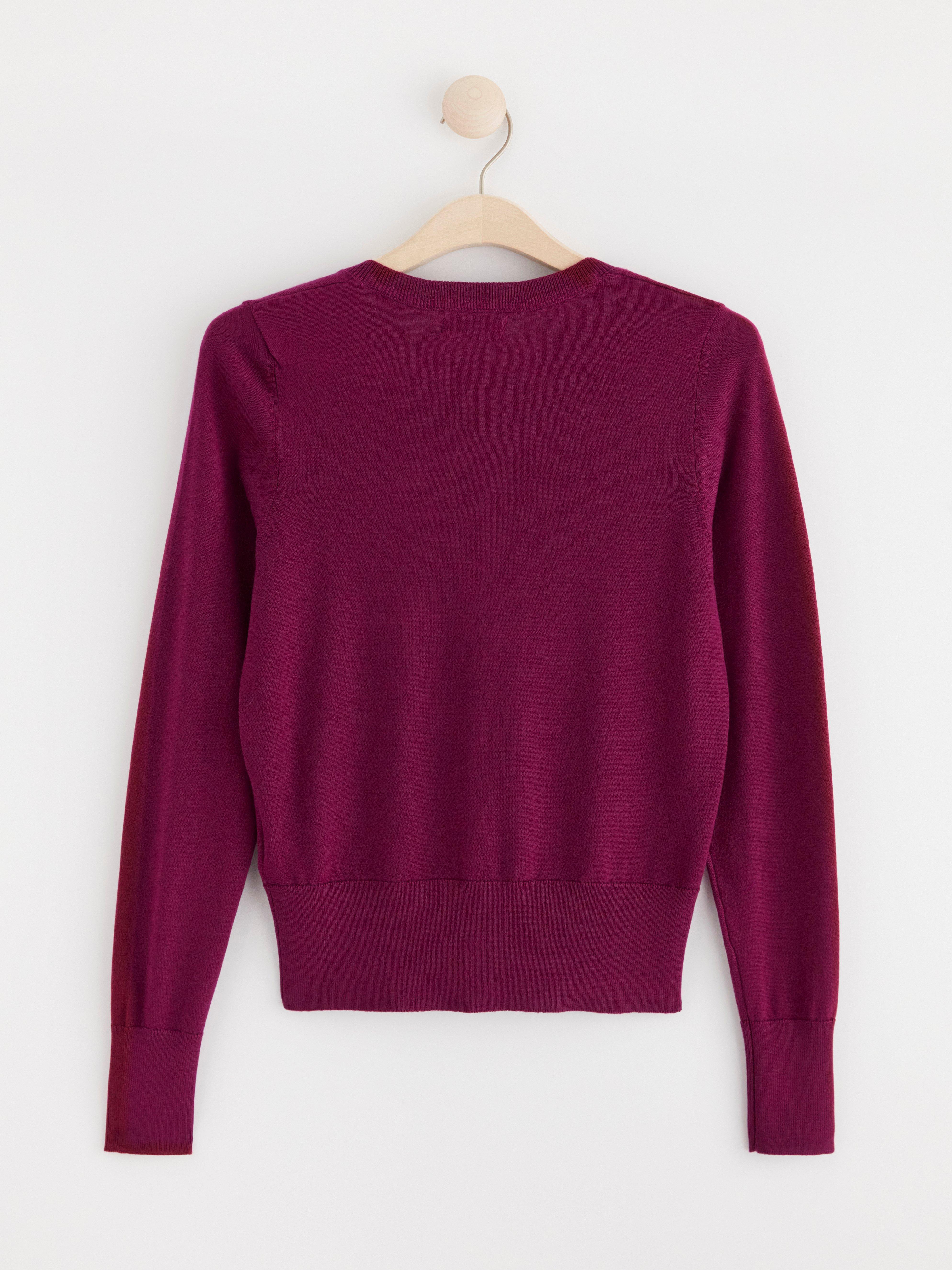 Fine-knit cardigan Dark Red