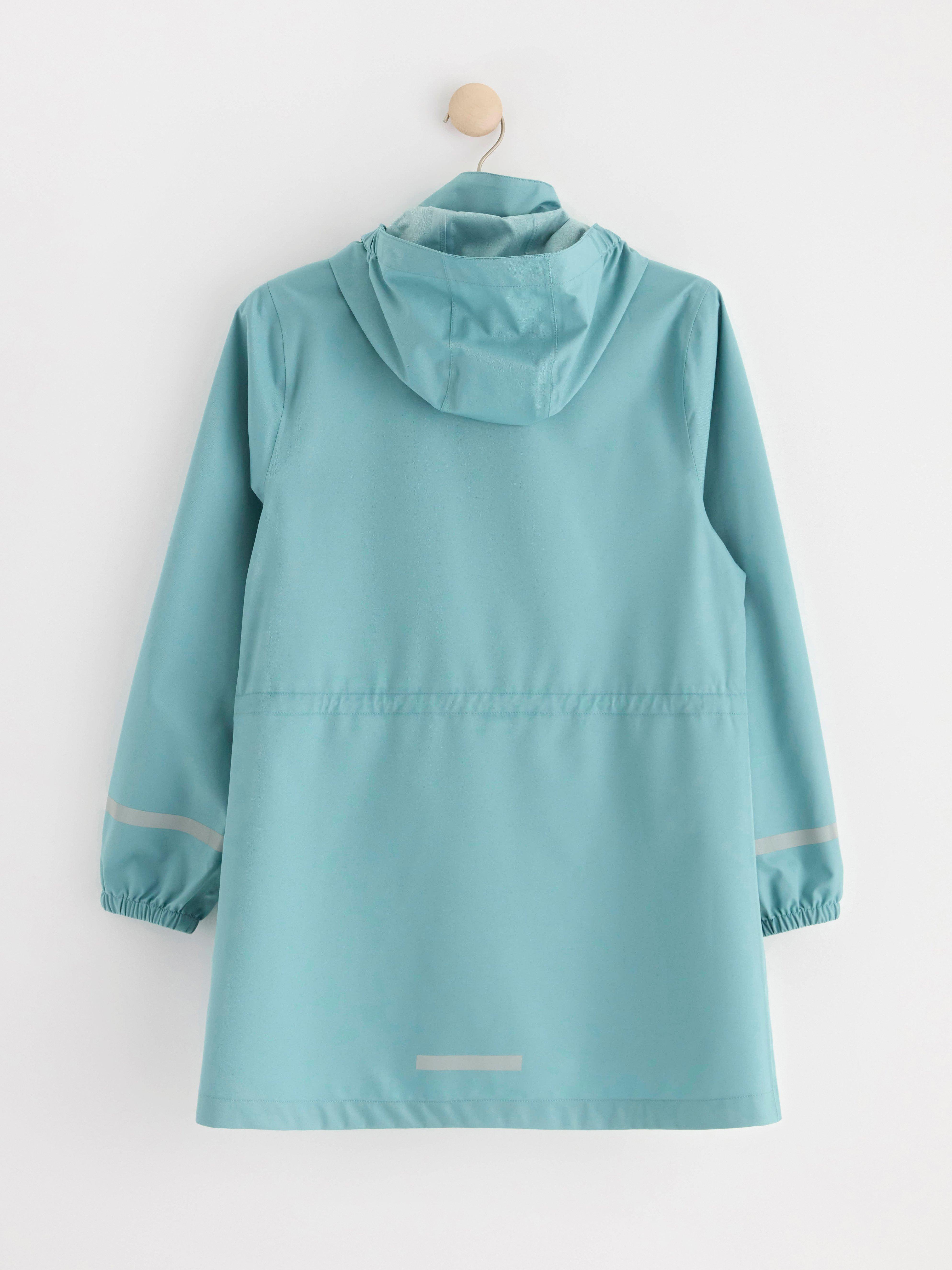 Water repellent long shell jacket Dusty Blue