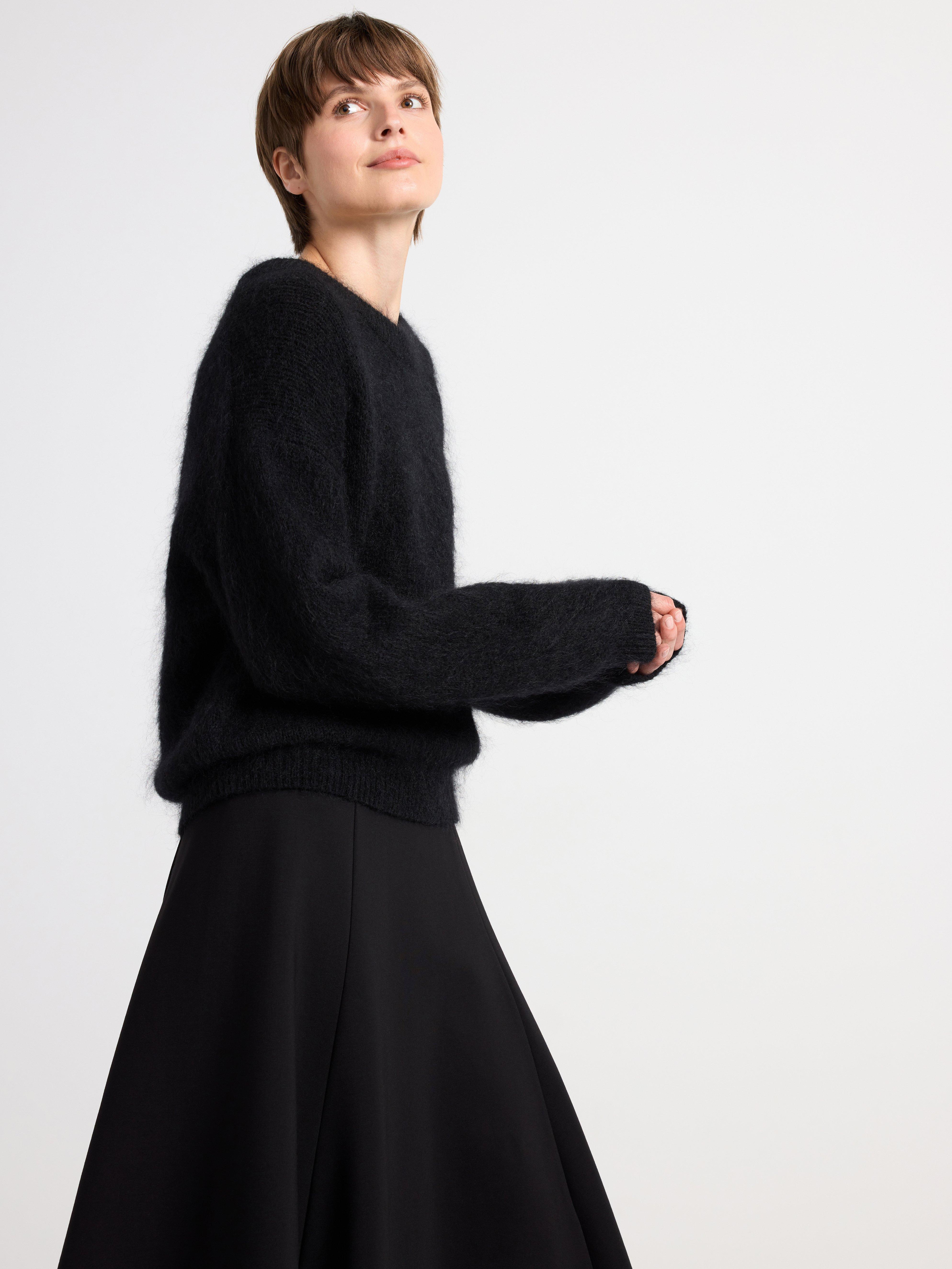 Knitted jumper in mohair blend Black