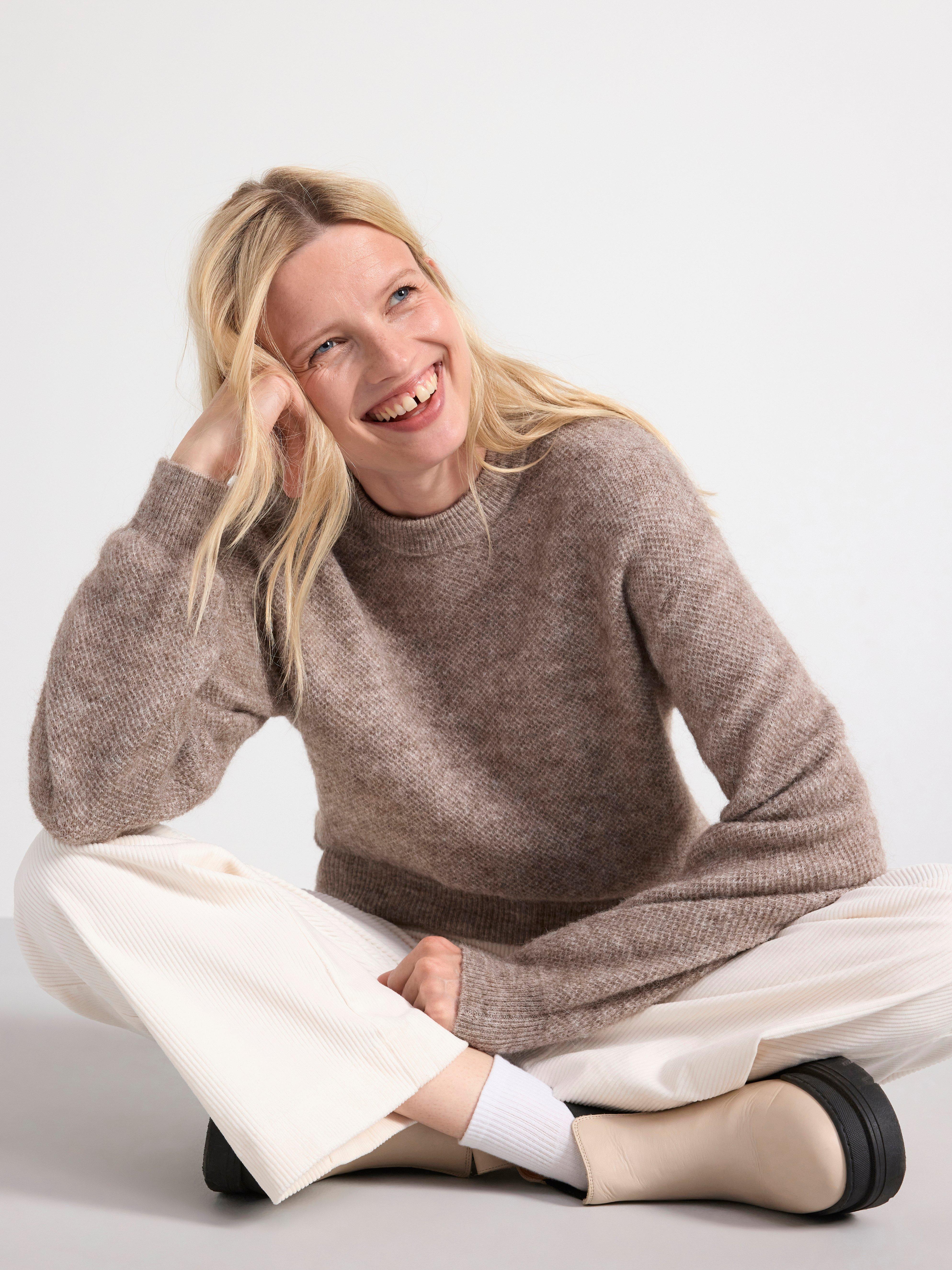 Jumper in wool blend Brown melange