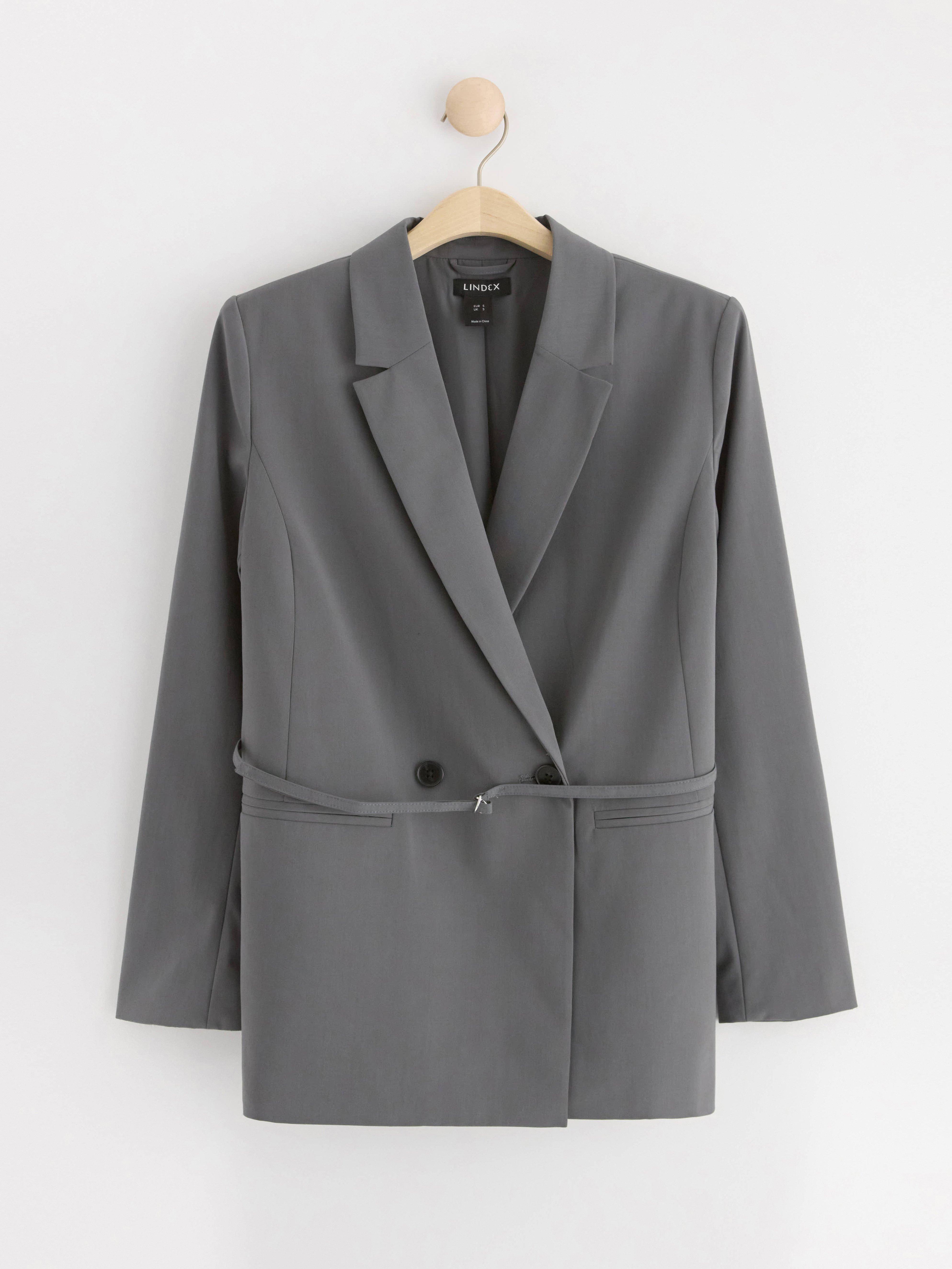 Blazer with double button closure dark grey
