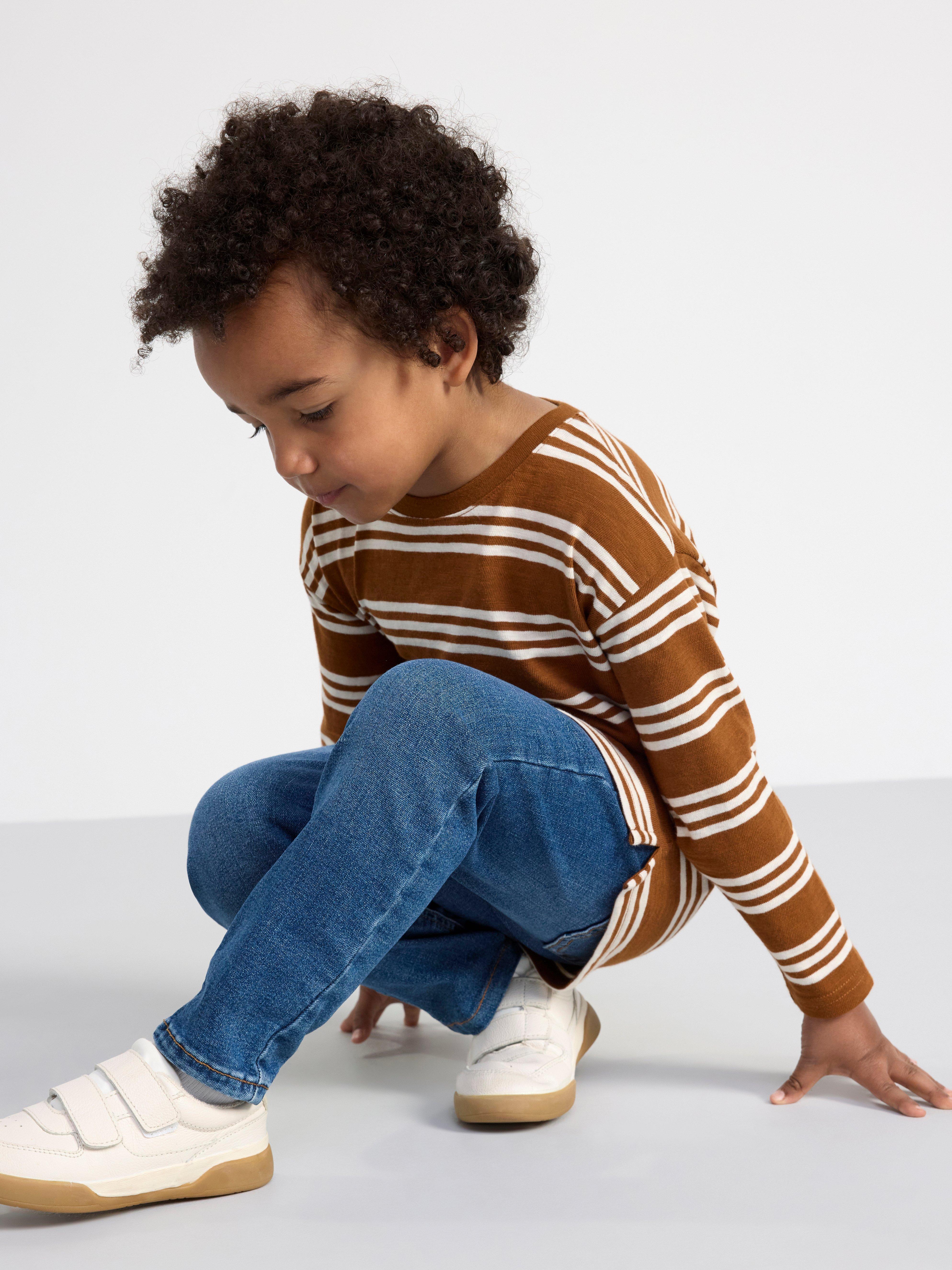 Long sleeve top with stripes Brown