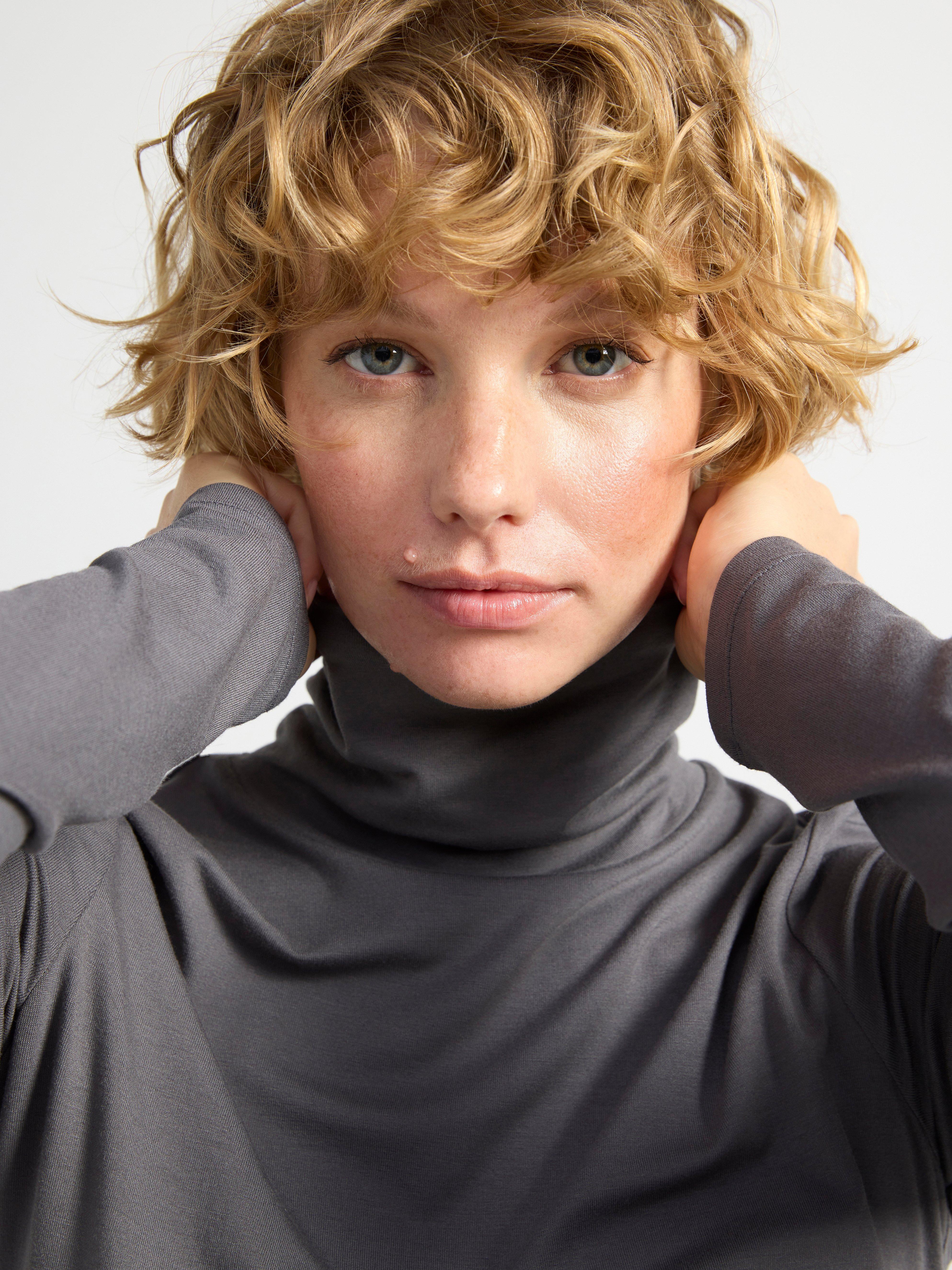 Long sleeve roll neck top Dark Grey
