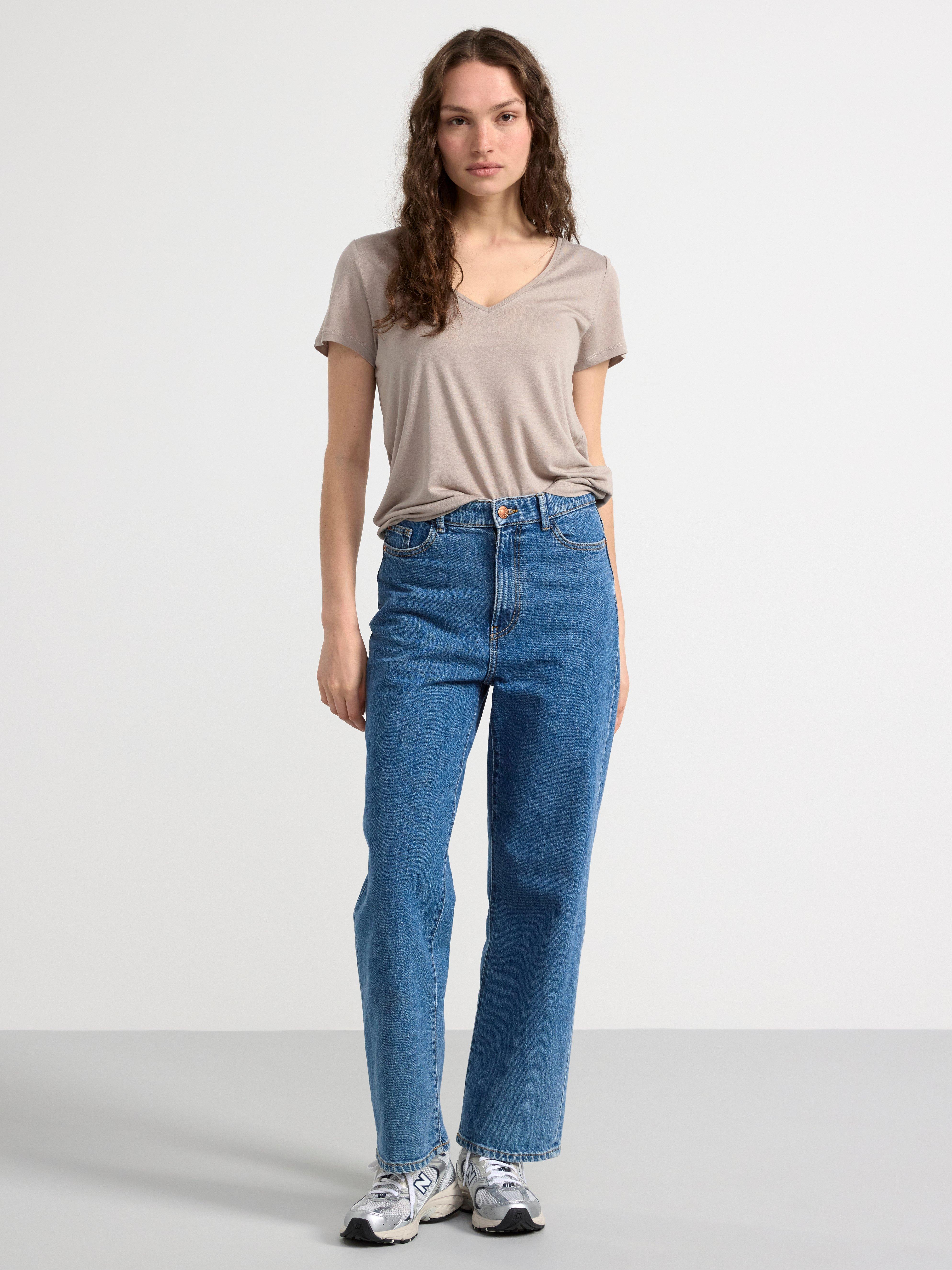 V-neck short sleeve top Light Dusty Beige