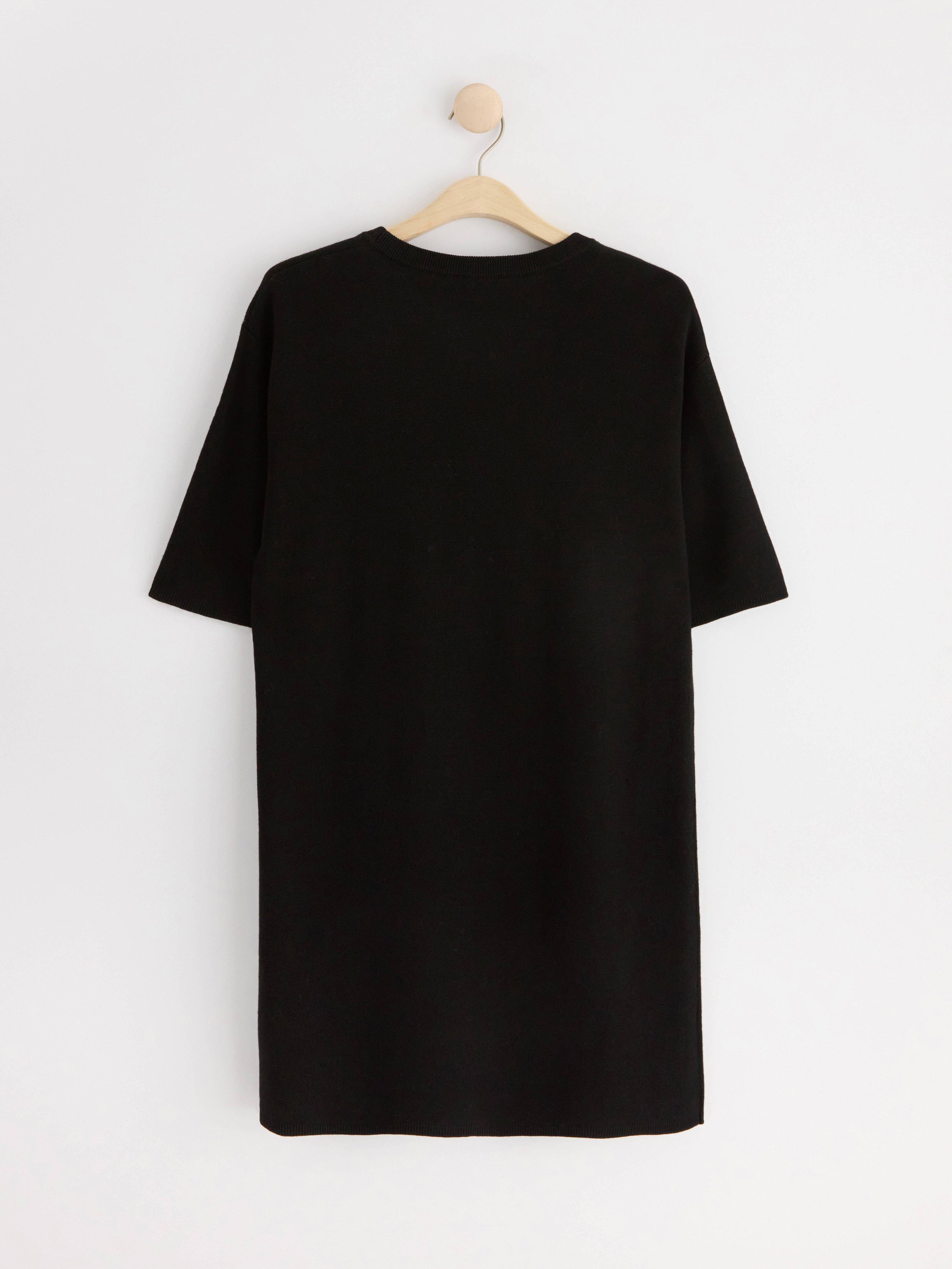 Knitted dress in merino wool Black