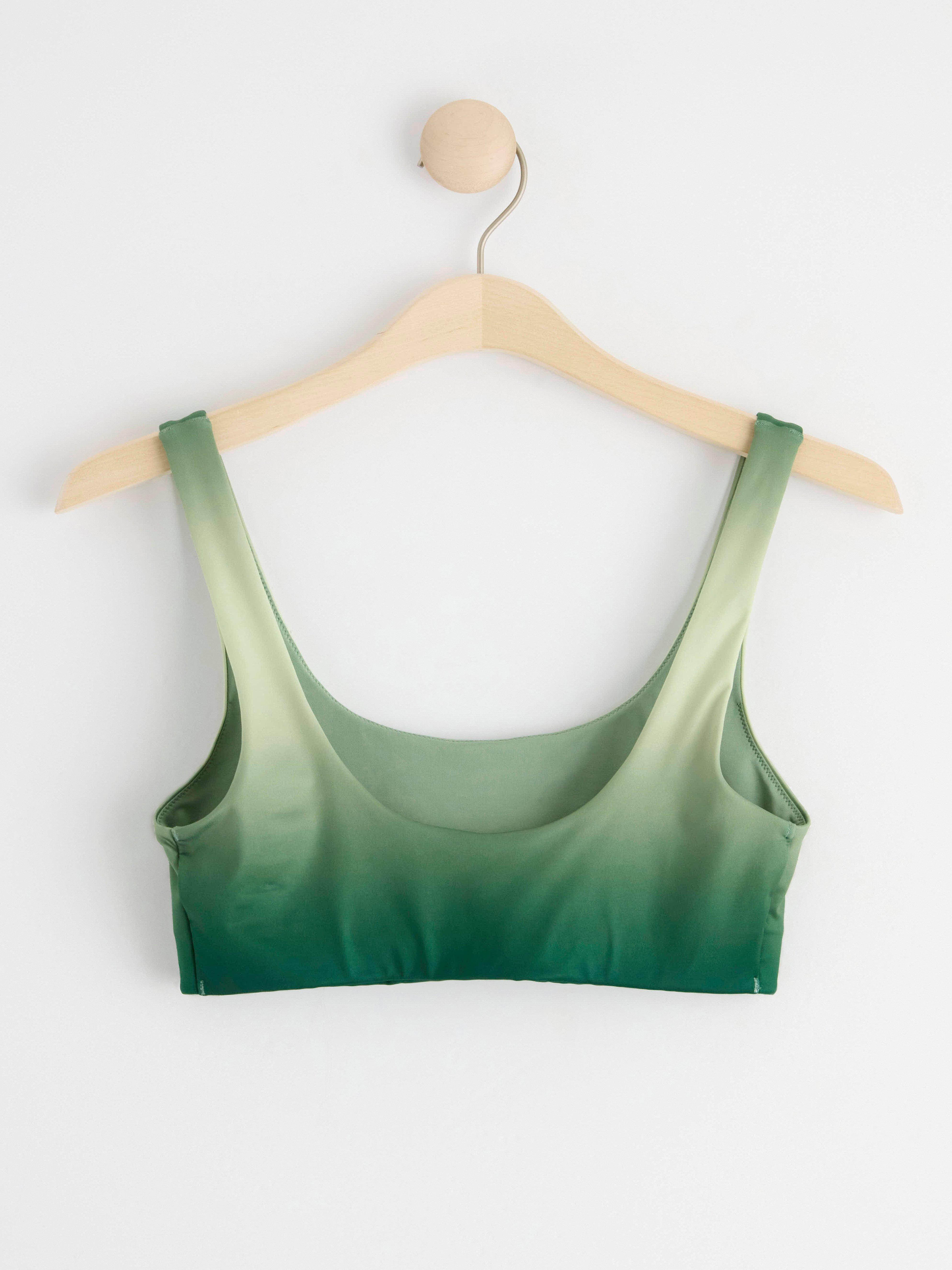 Bikini top with colour gradient Dark Dusty Green