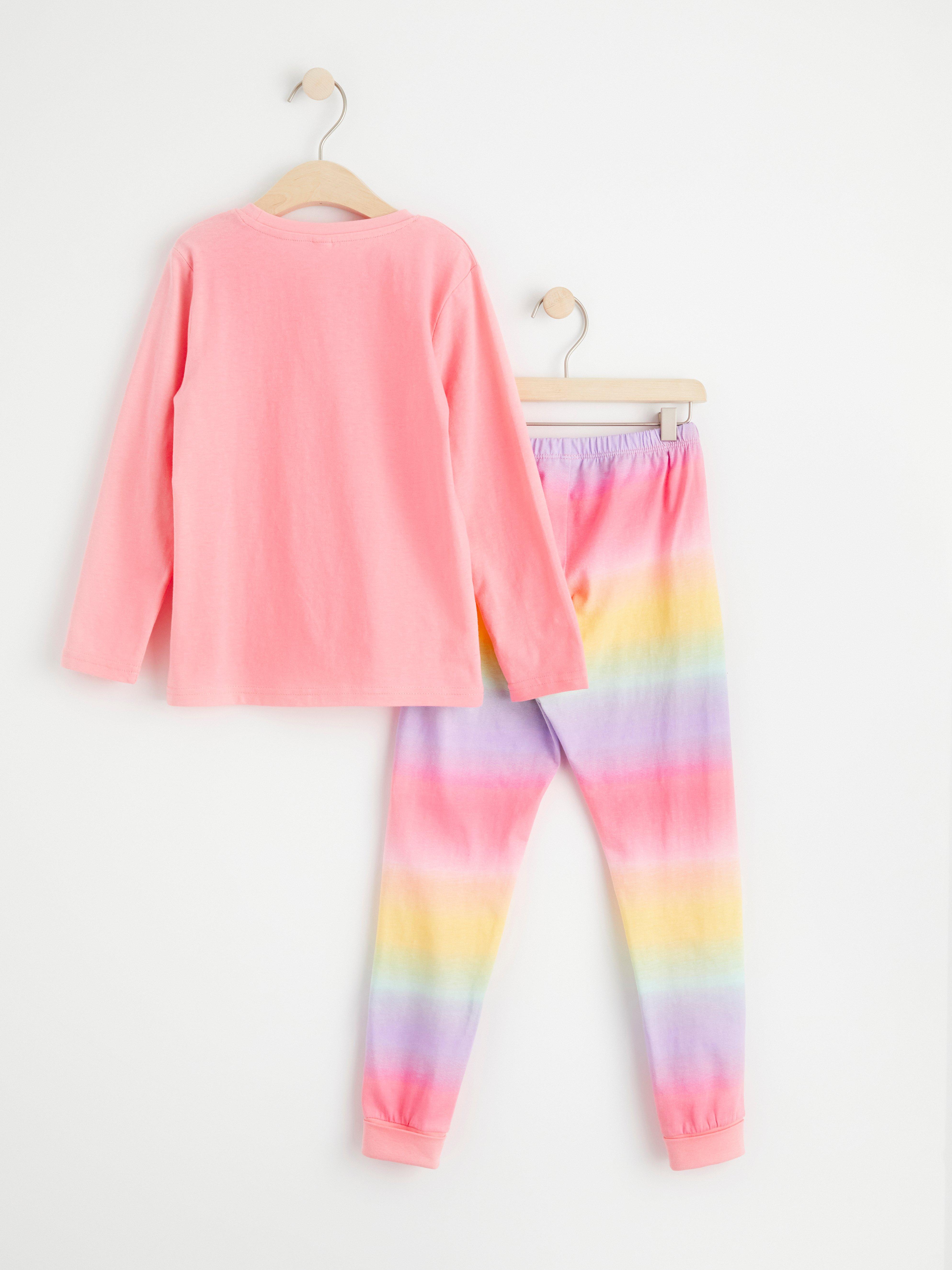 Pyjama set with long sleeve top and trousers Pink