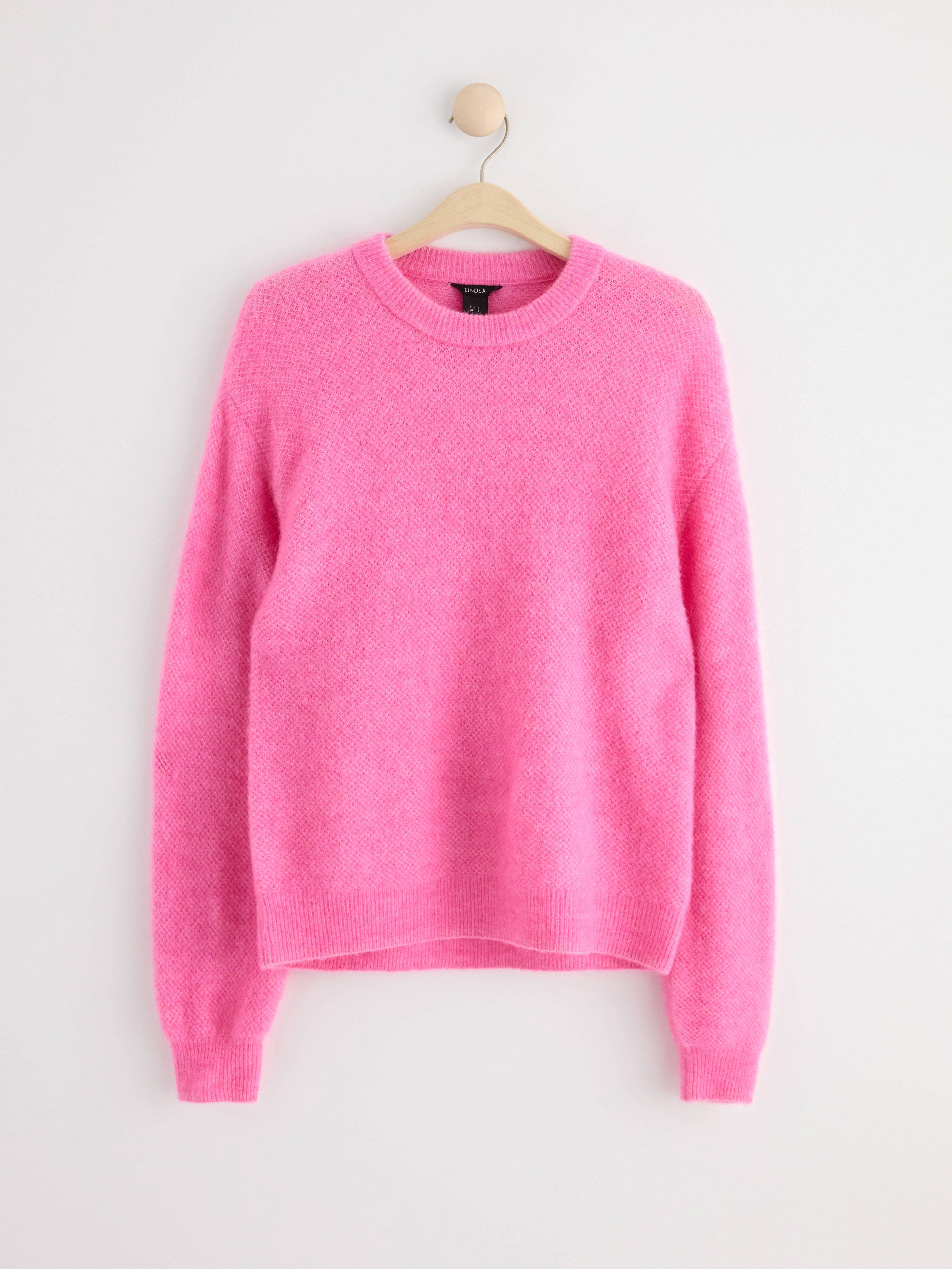 Jumper in wool blend pink