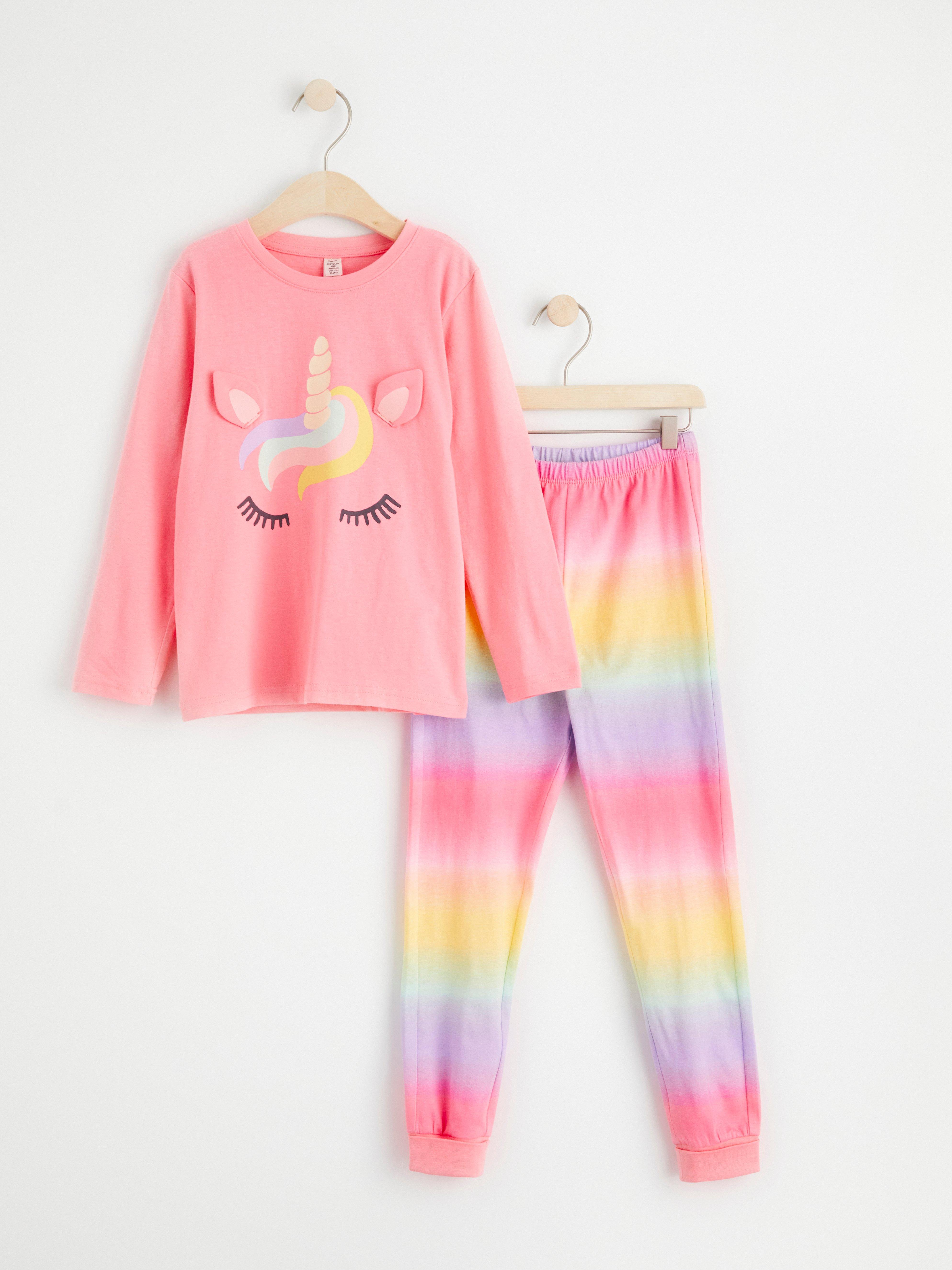 Pyjama set with long sleeve top and trousers Pink
