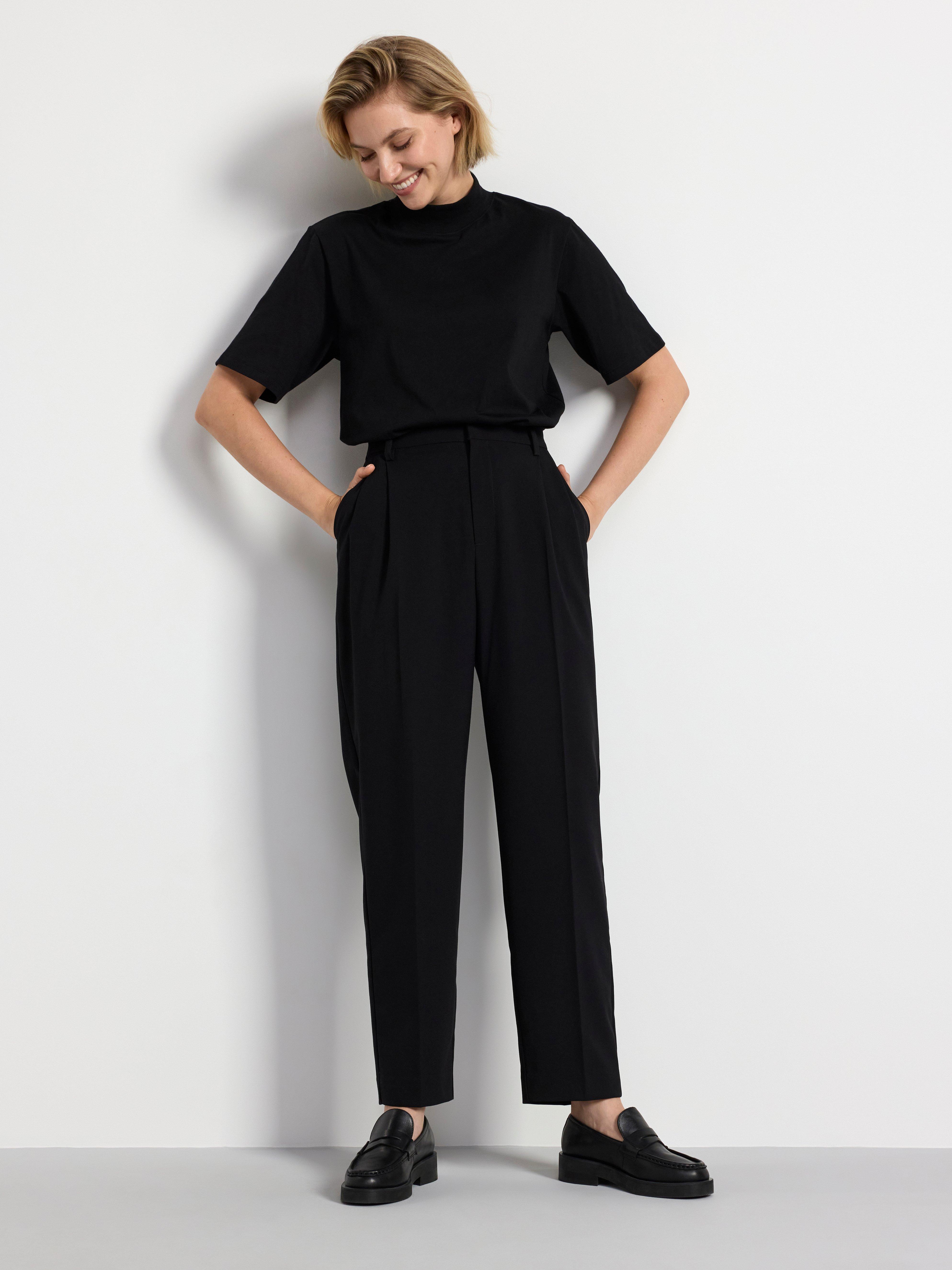 TYRA Tapered high waist trousers Black