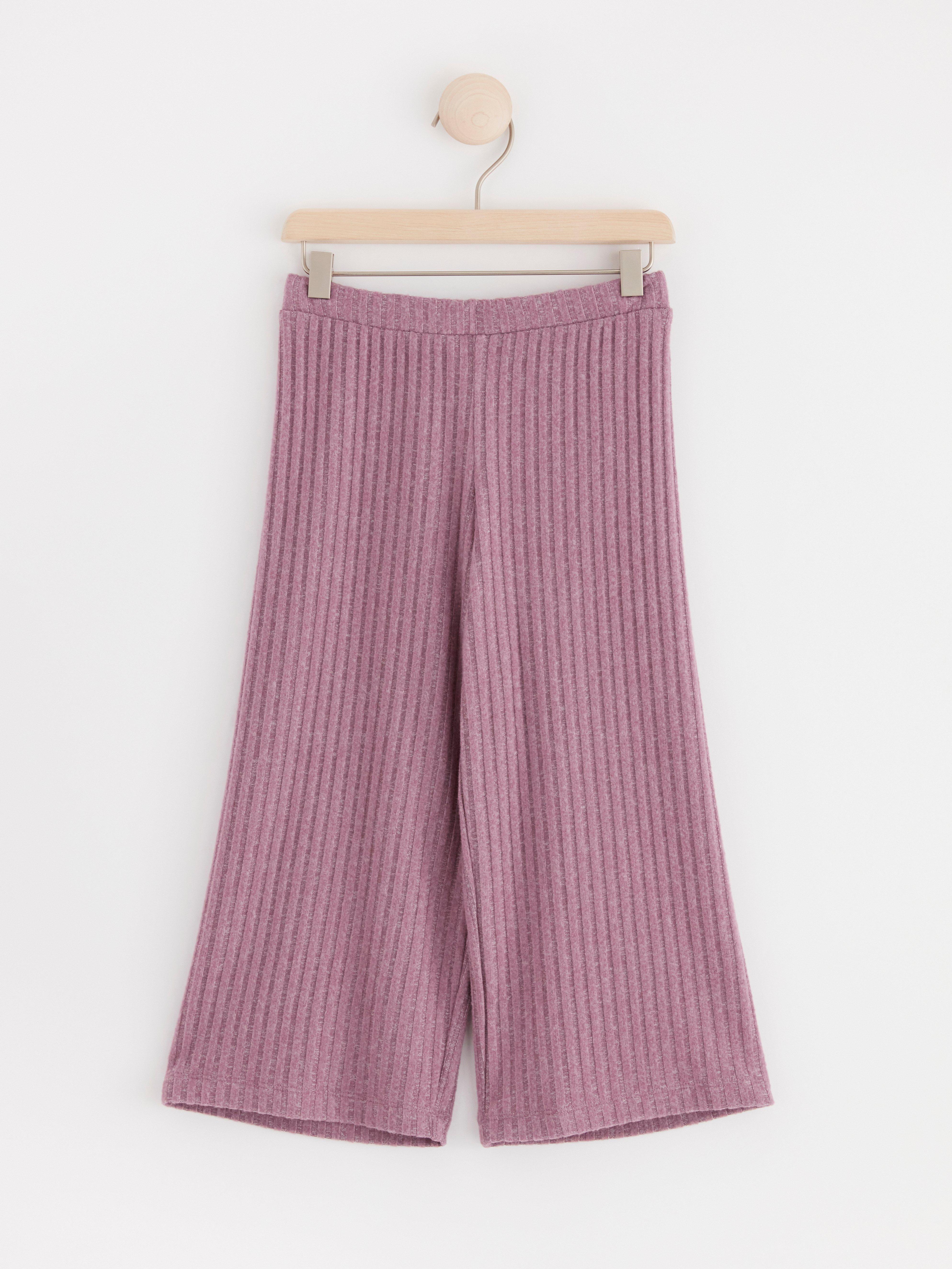 Cropped ribbed trousers Dusty Lilac