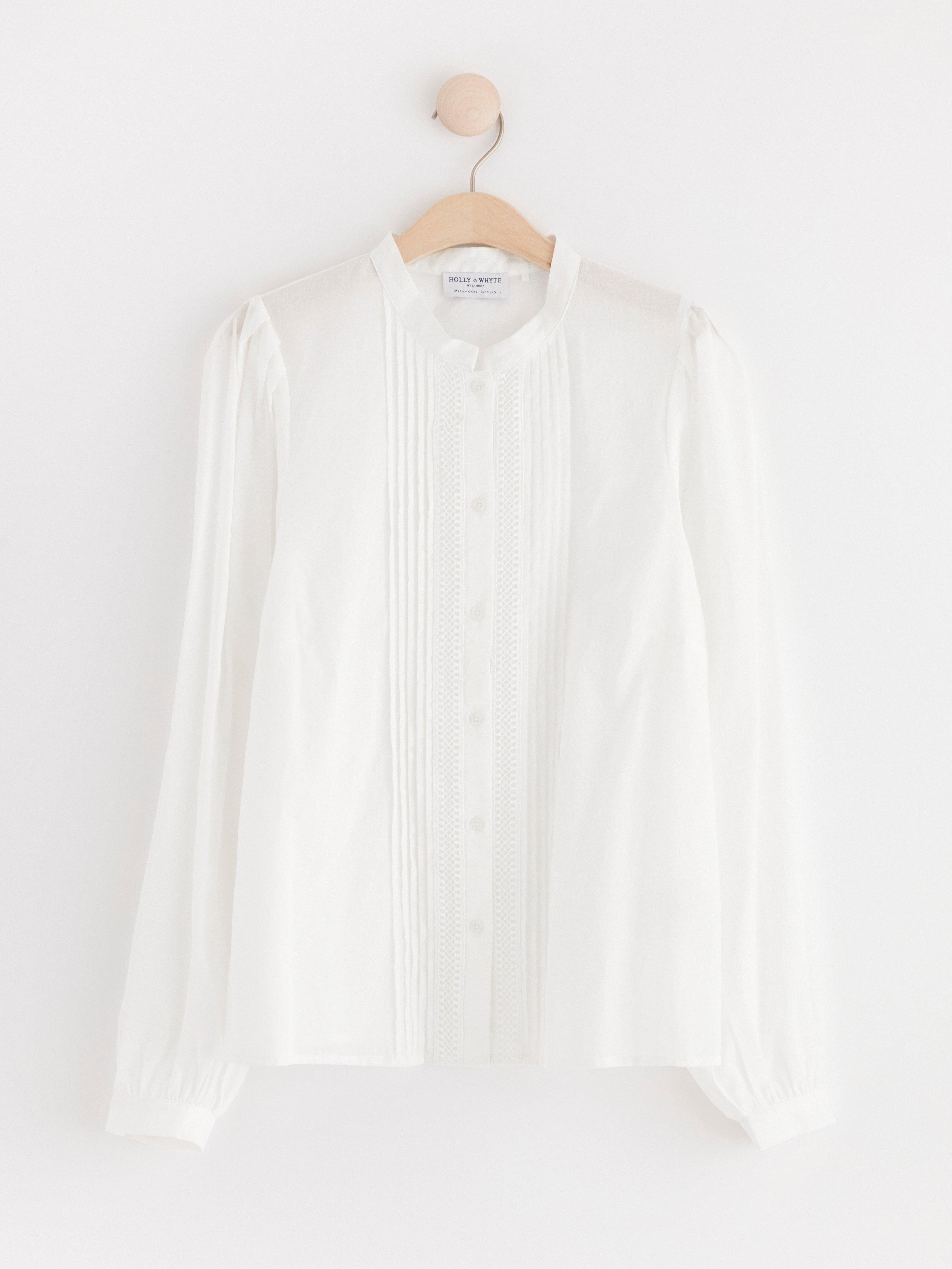 Long sleeved cotton blouse Off White