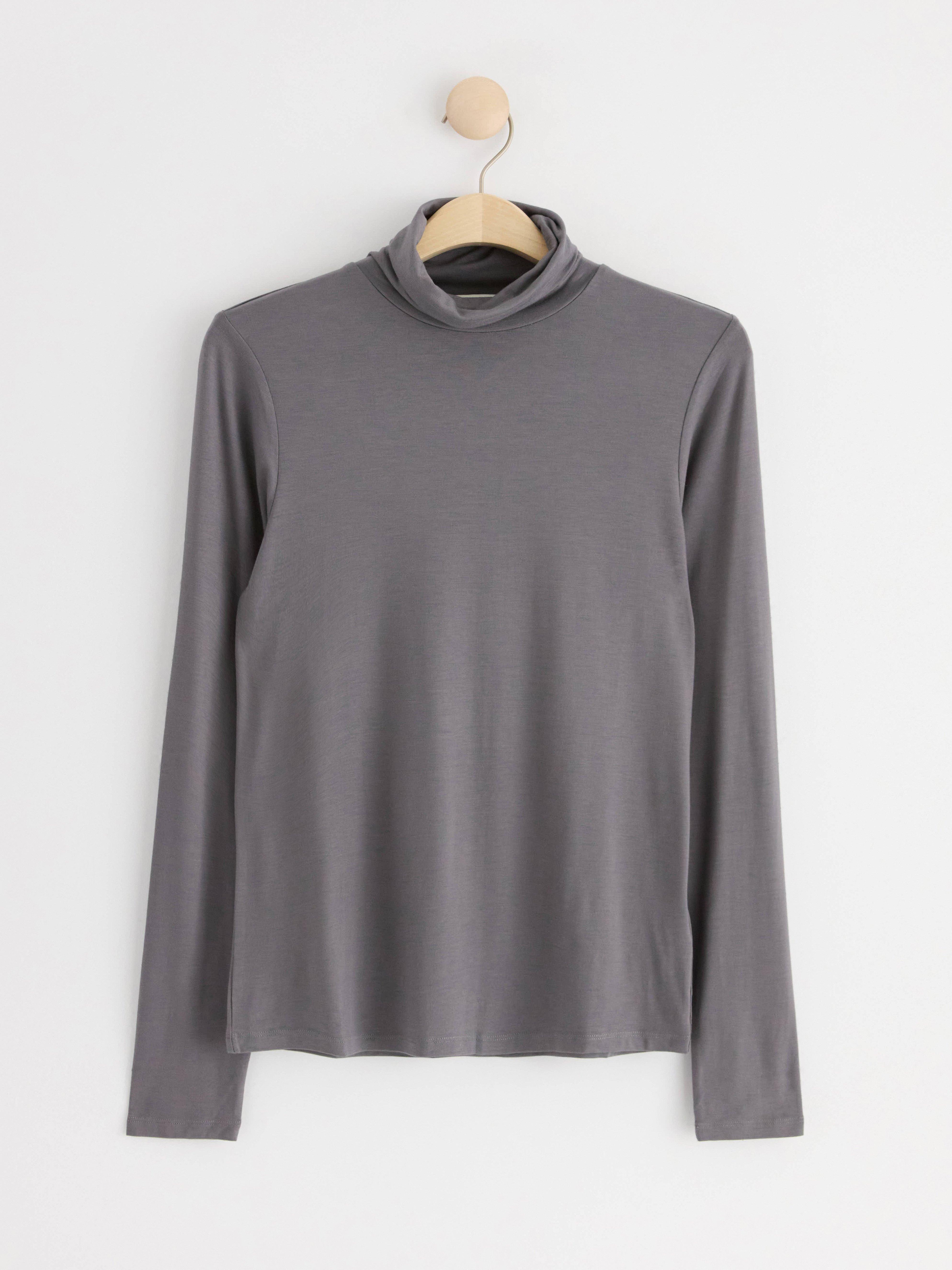 Long sleeve roll neck top Dark Grey