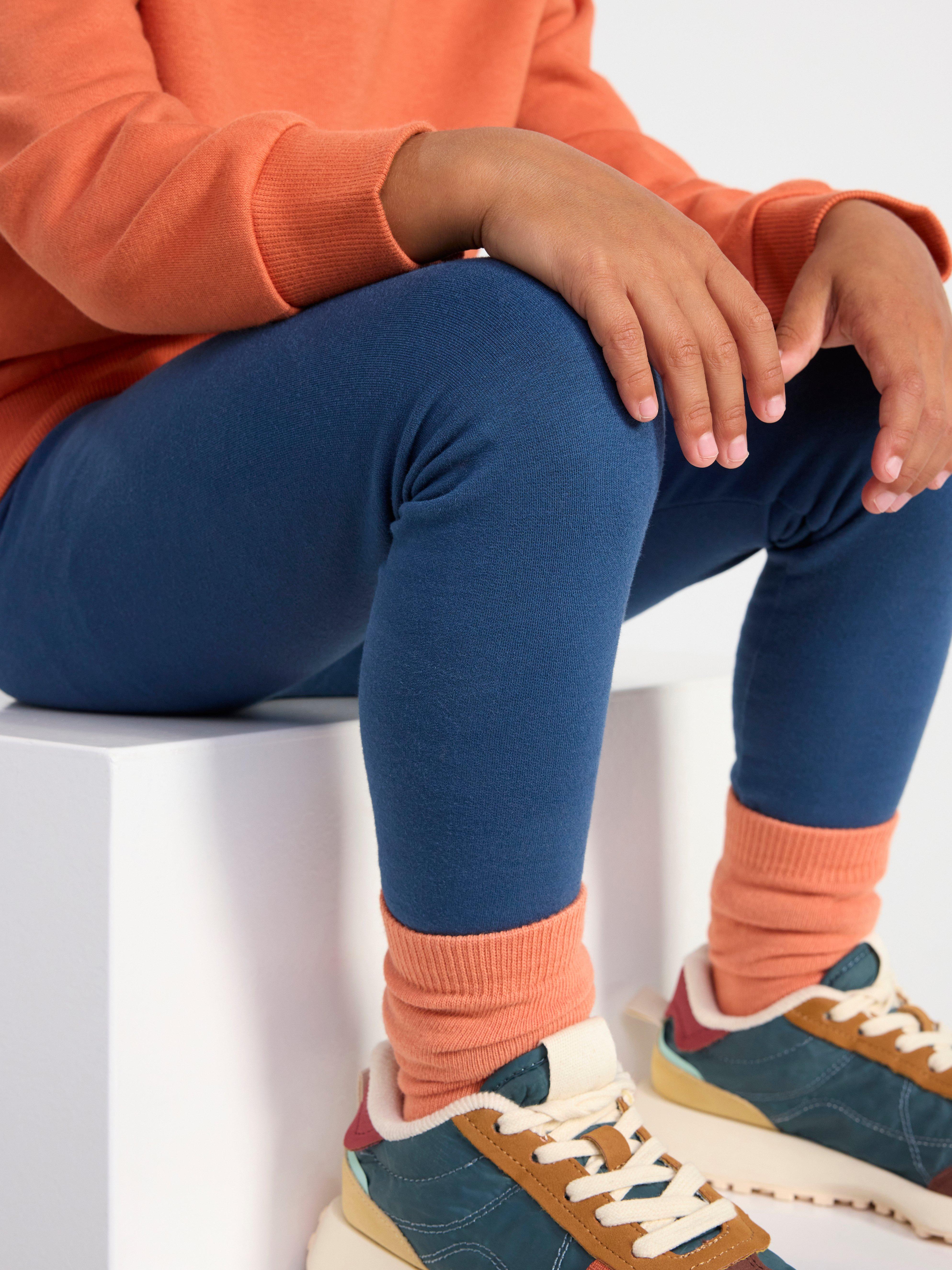 Leggings with brushed inside Dark Dusty Blue