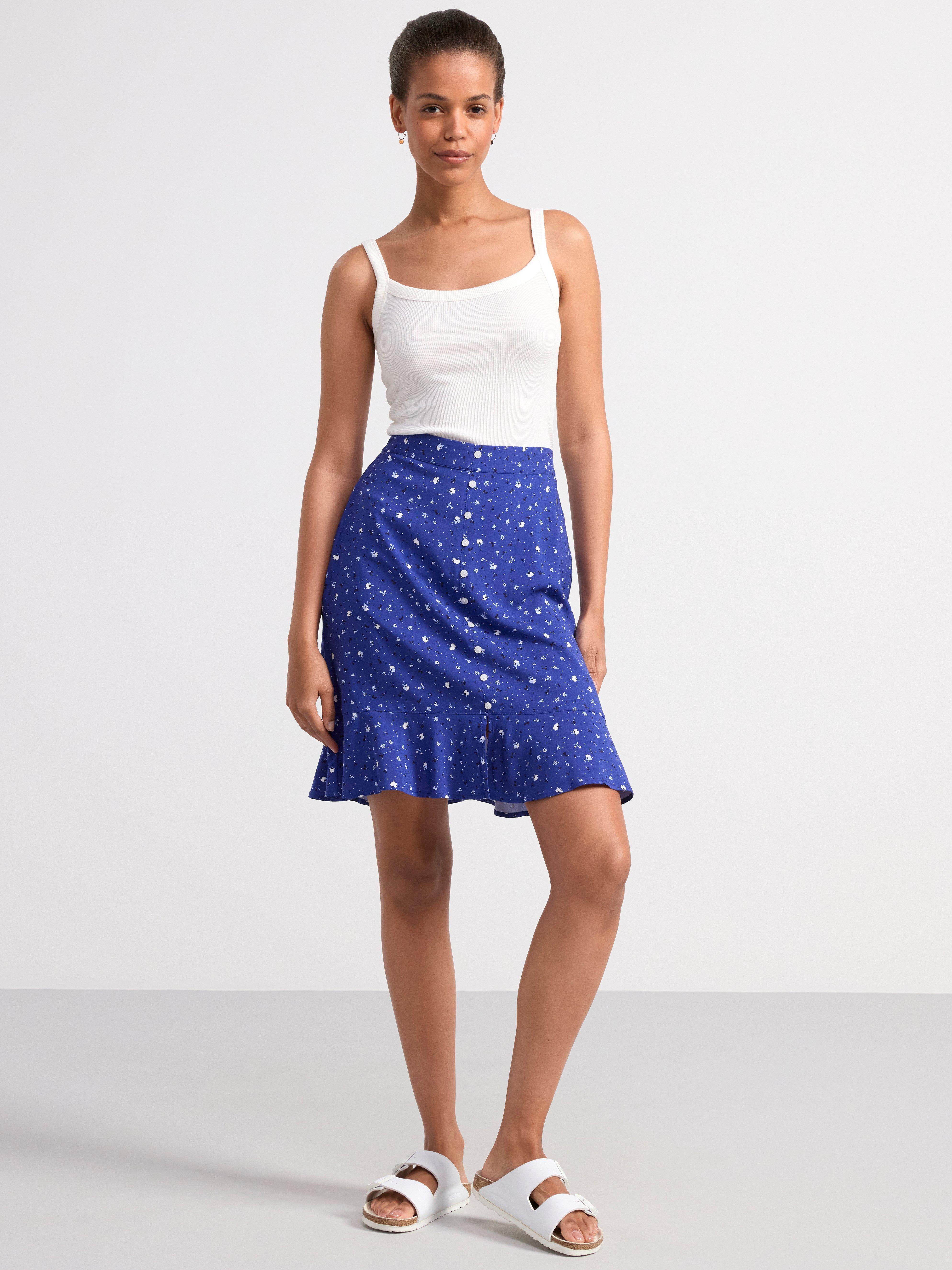 Floral mini skirt Blue