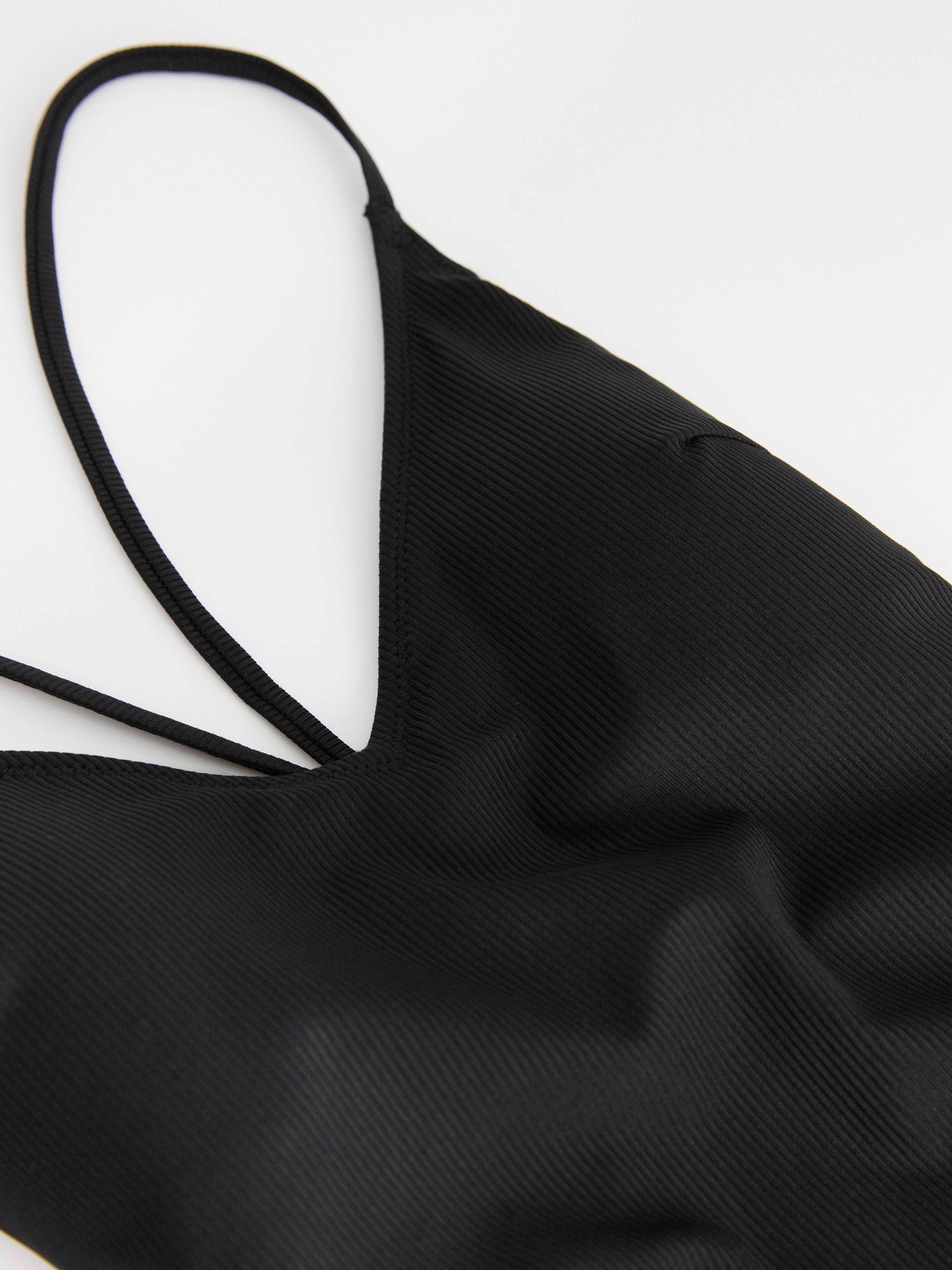 Ribbed swimsuit Black