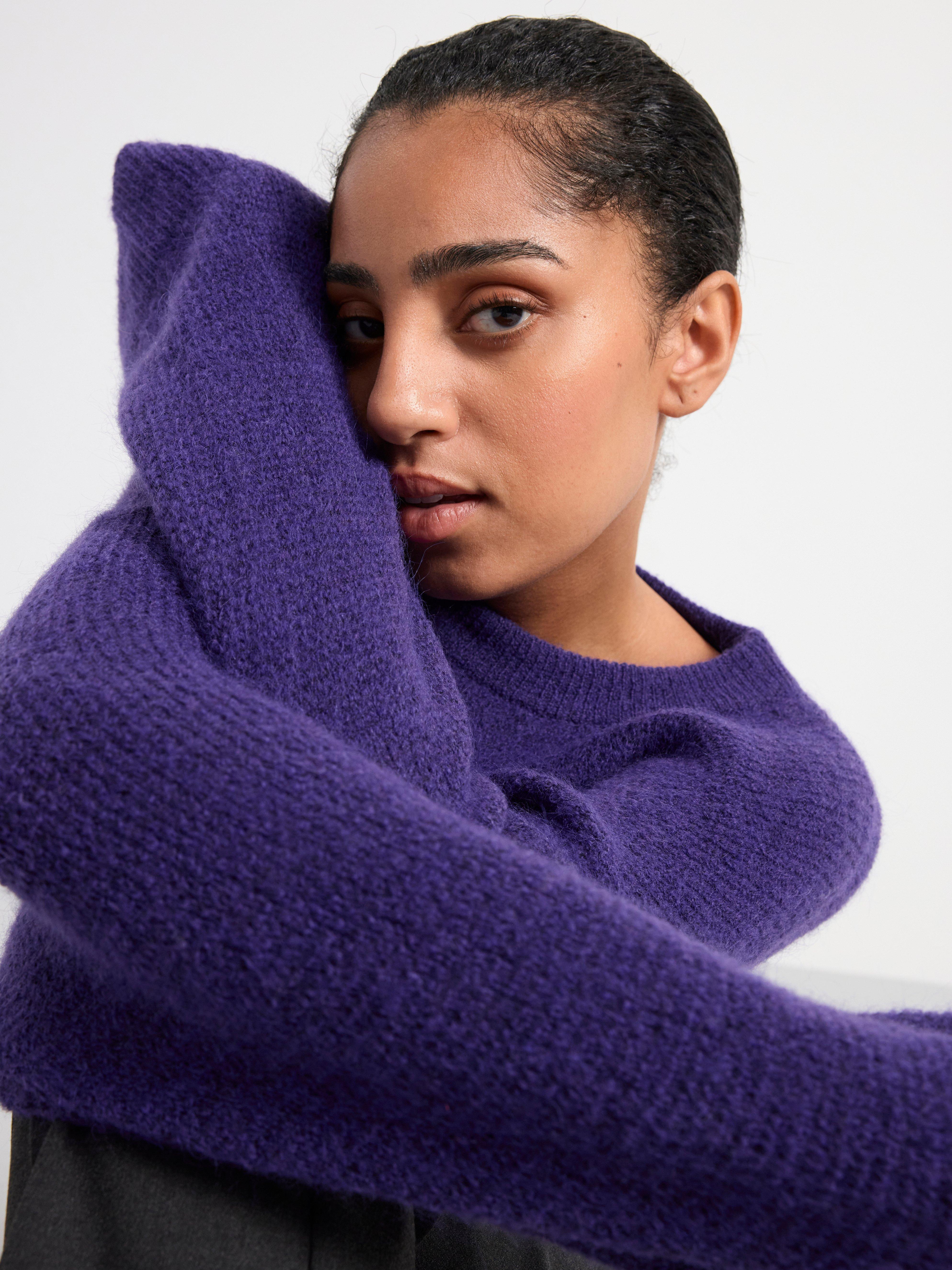 Jumper in wool blend Dark Dusty Lilac