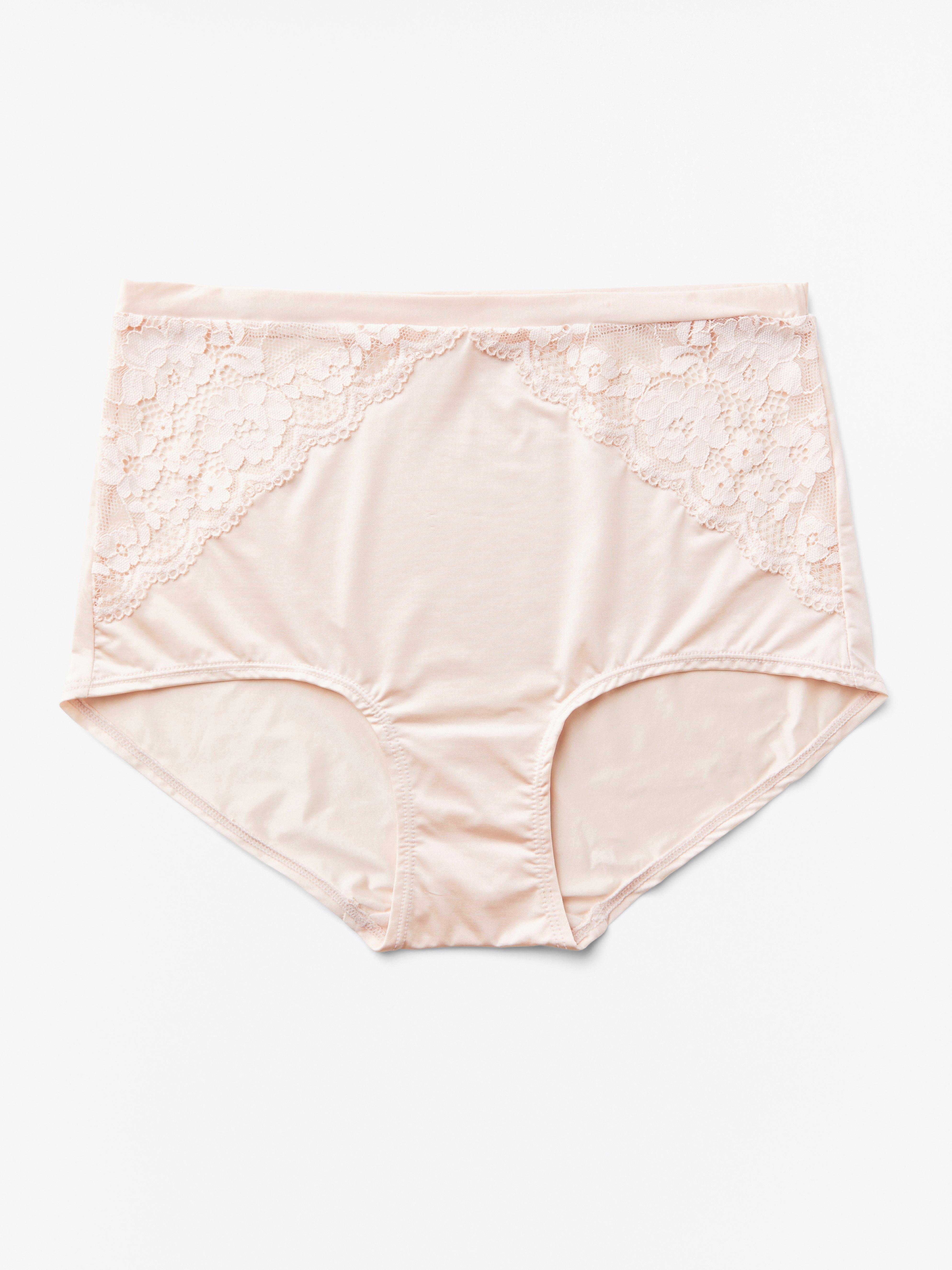 High waist brief with lace Lt pink