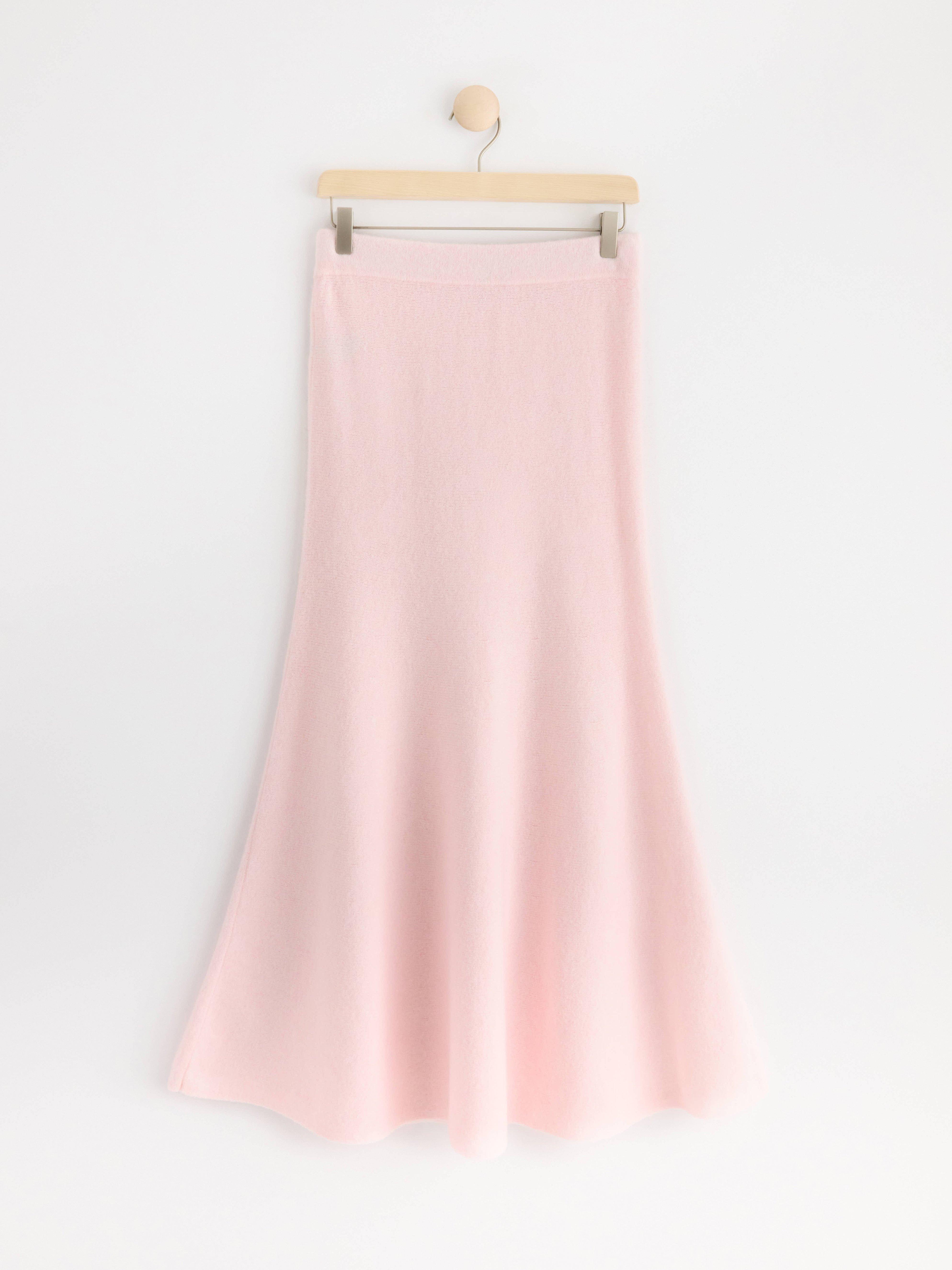 Knitted midi skirt Light Pink