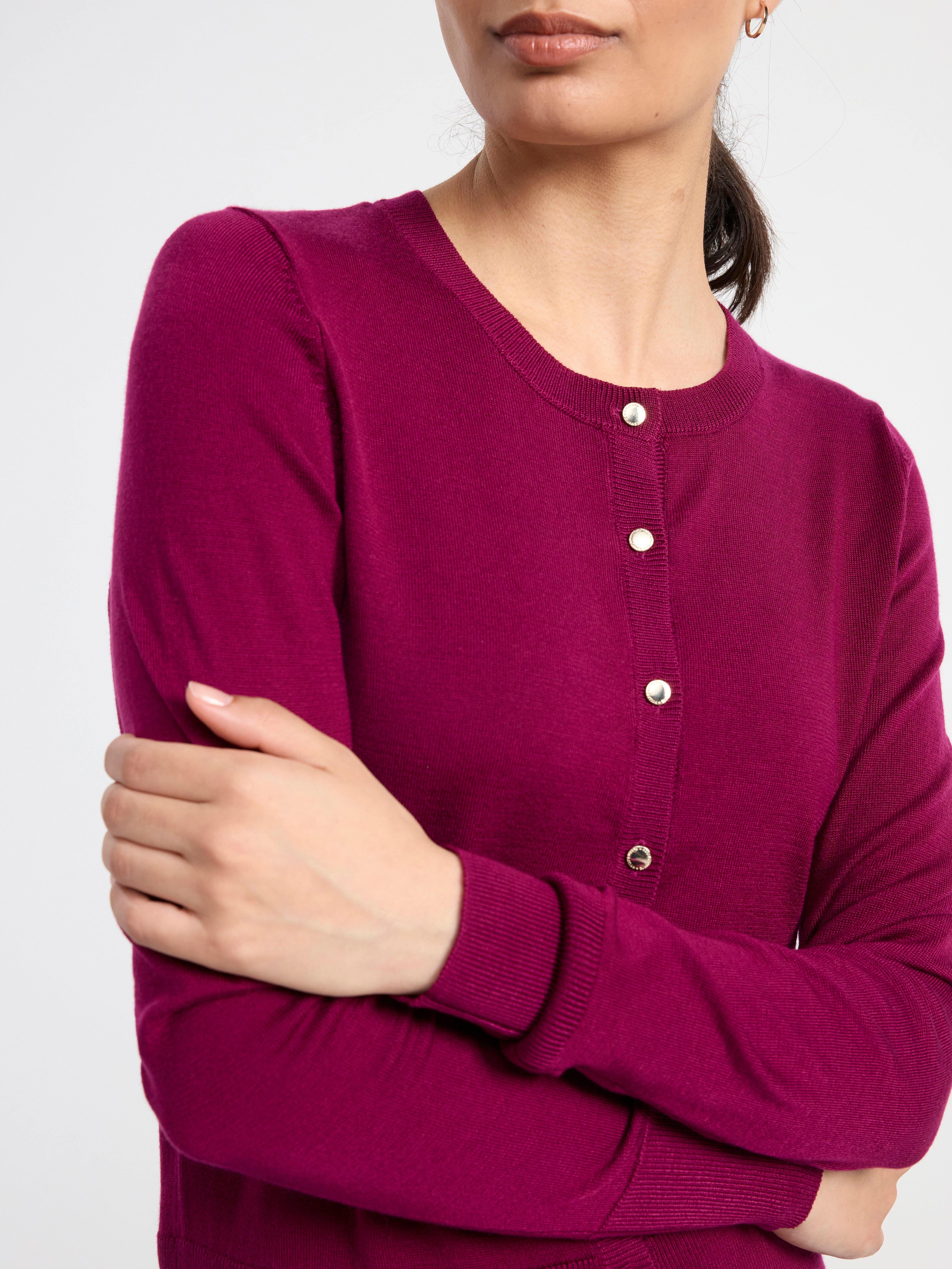 Fine-knit cardigan Dark Red