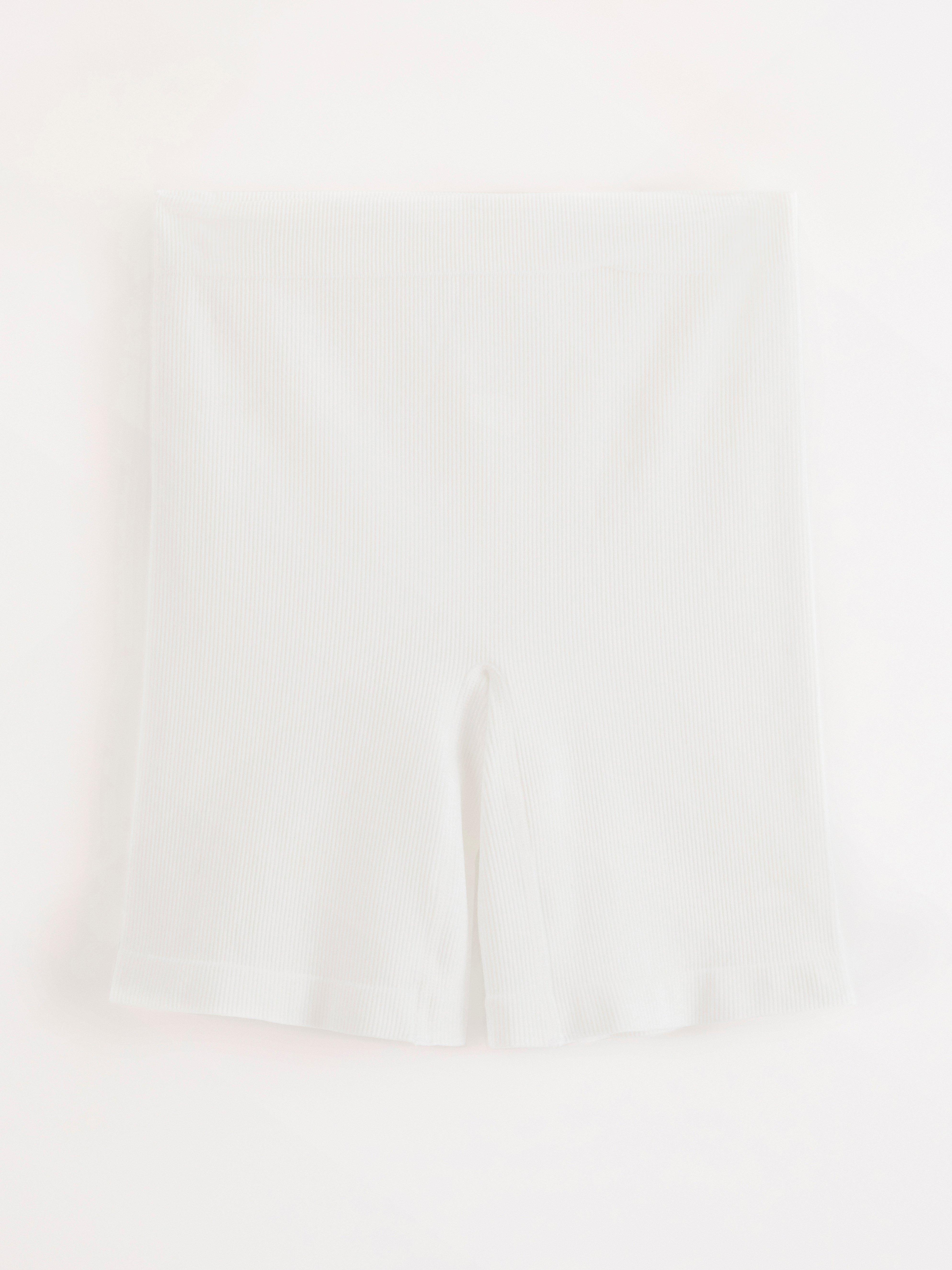 High waist seamless biker briefs White