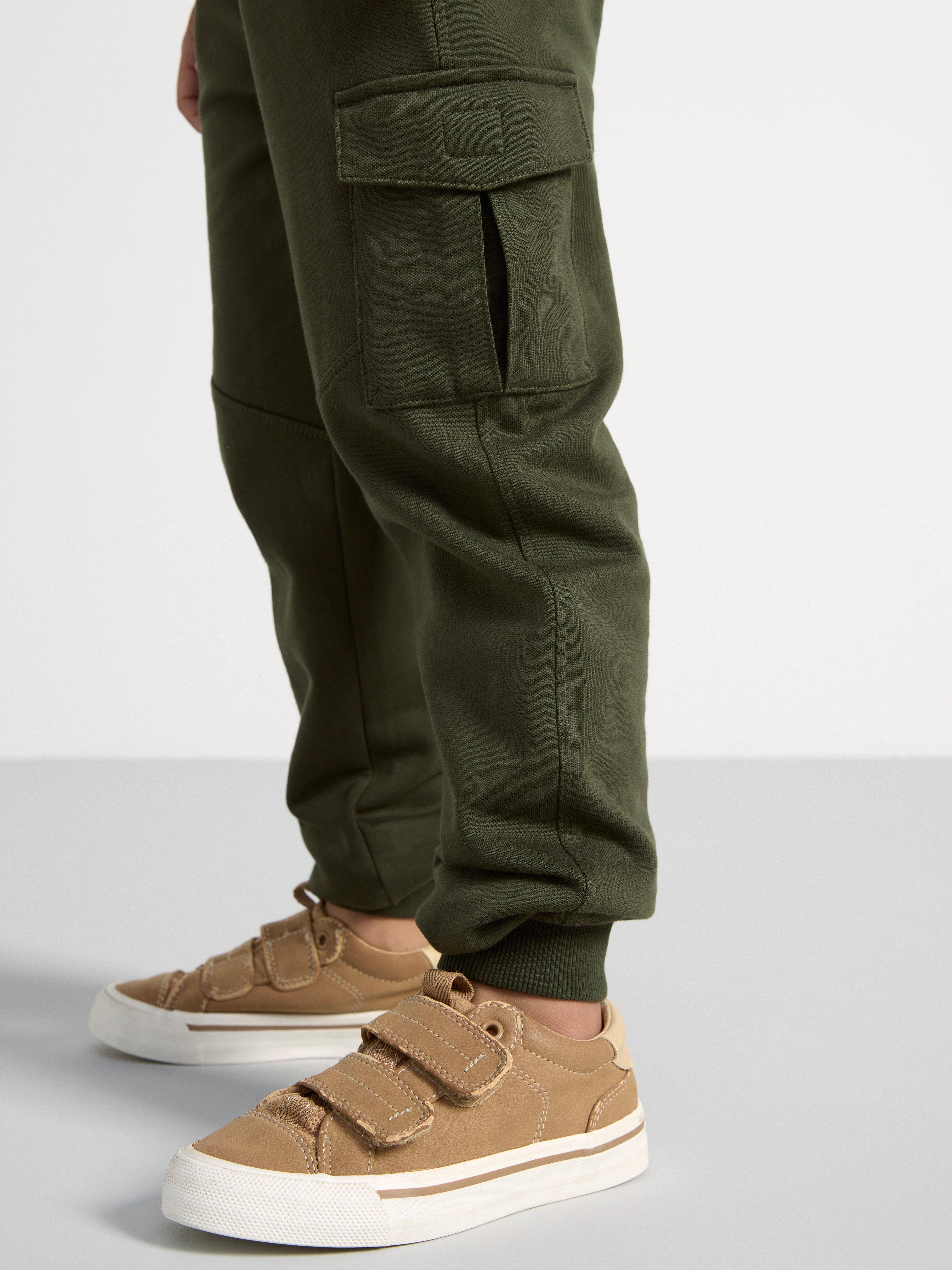 Joggers with brushed inside Dark Khaki Green