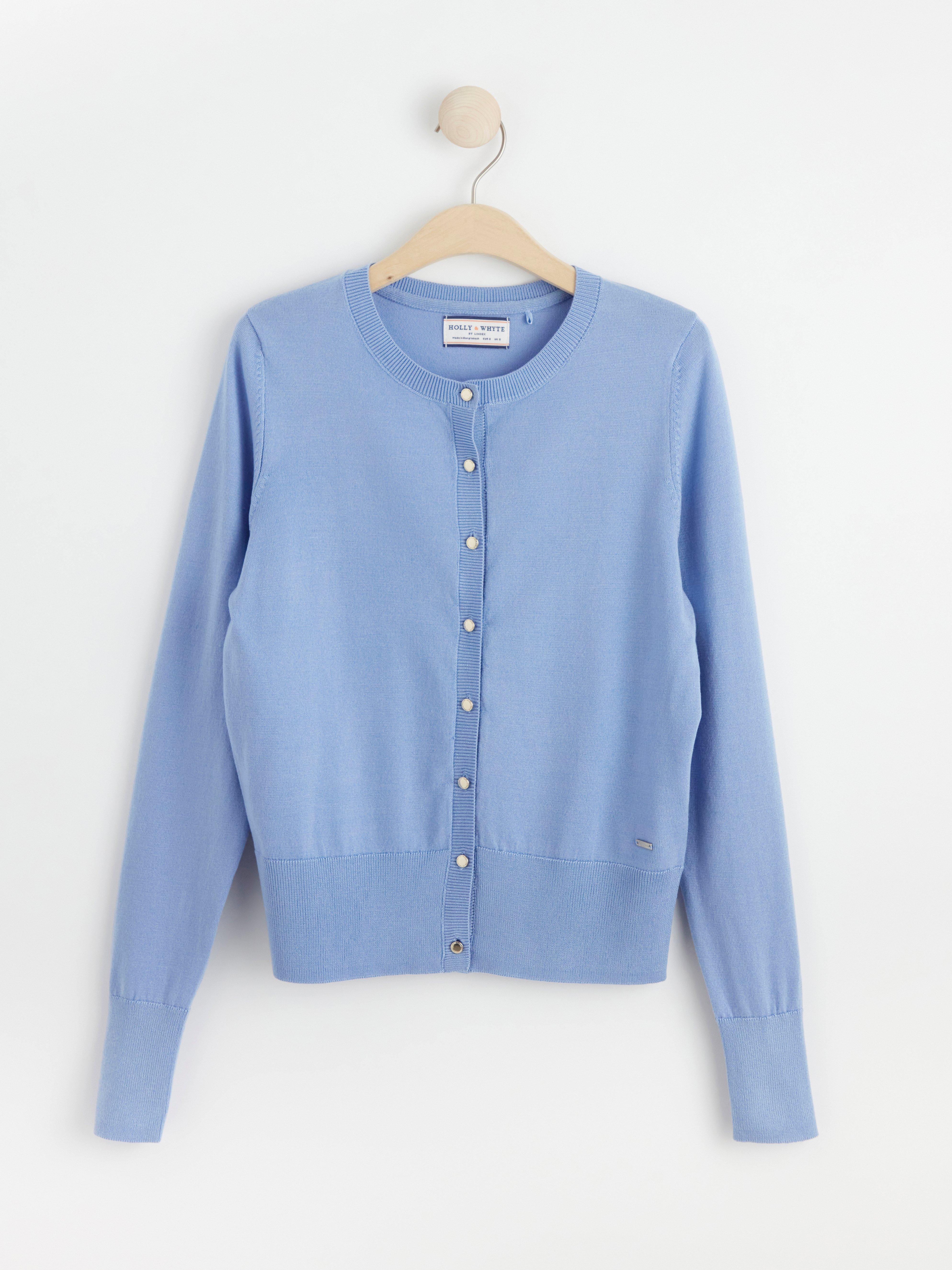 Fine-knit cardigan Light Blue