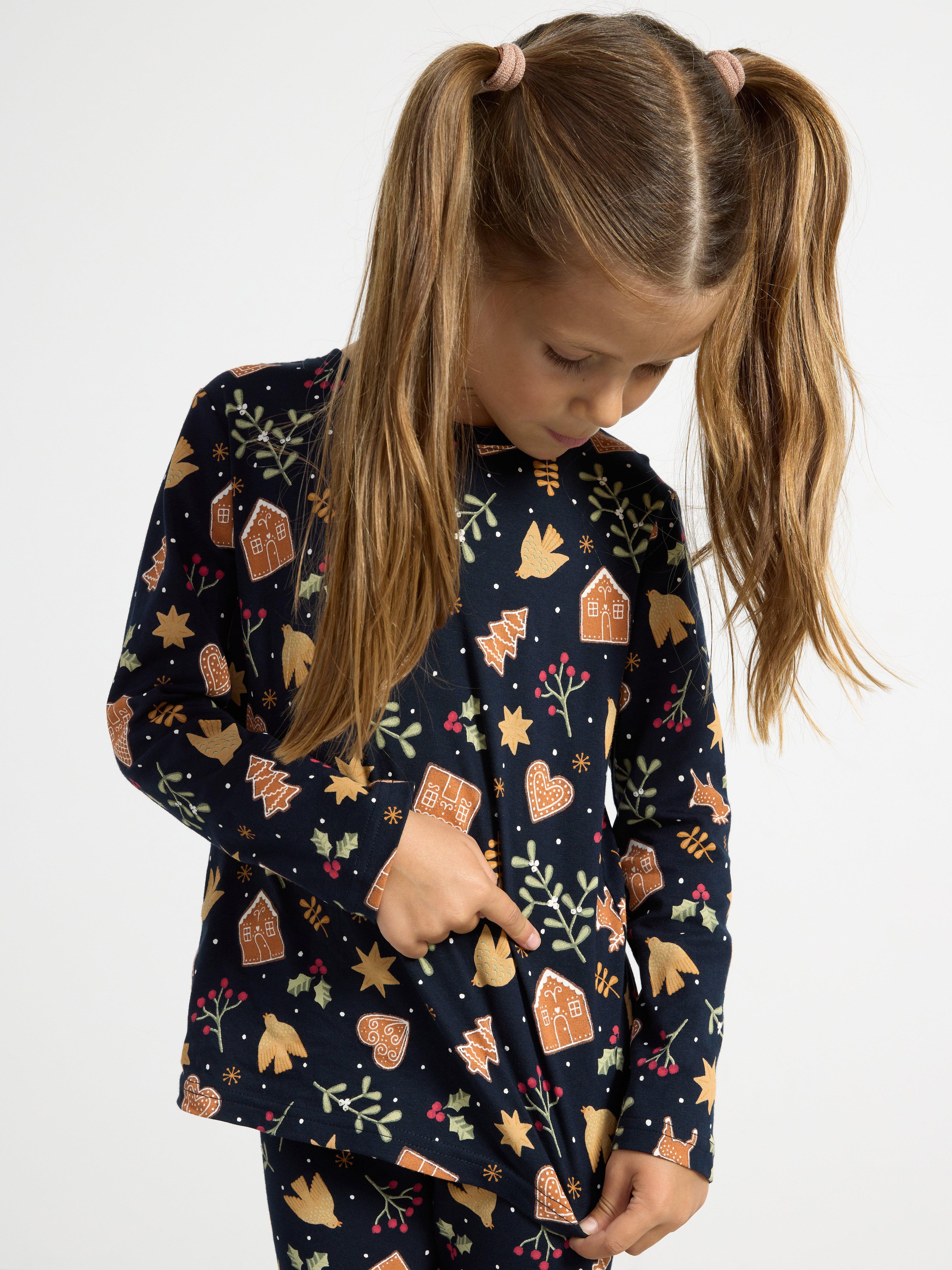 Long sleeve top with gingerbread Dark Navy