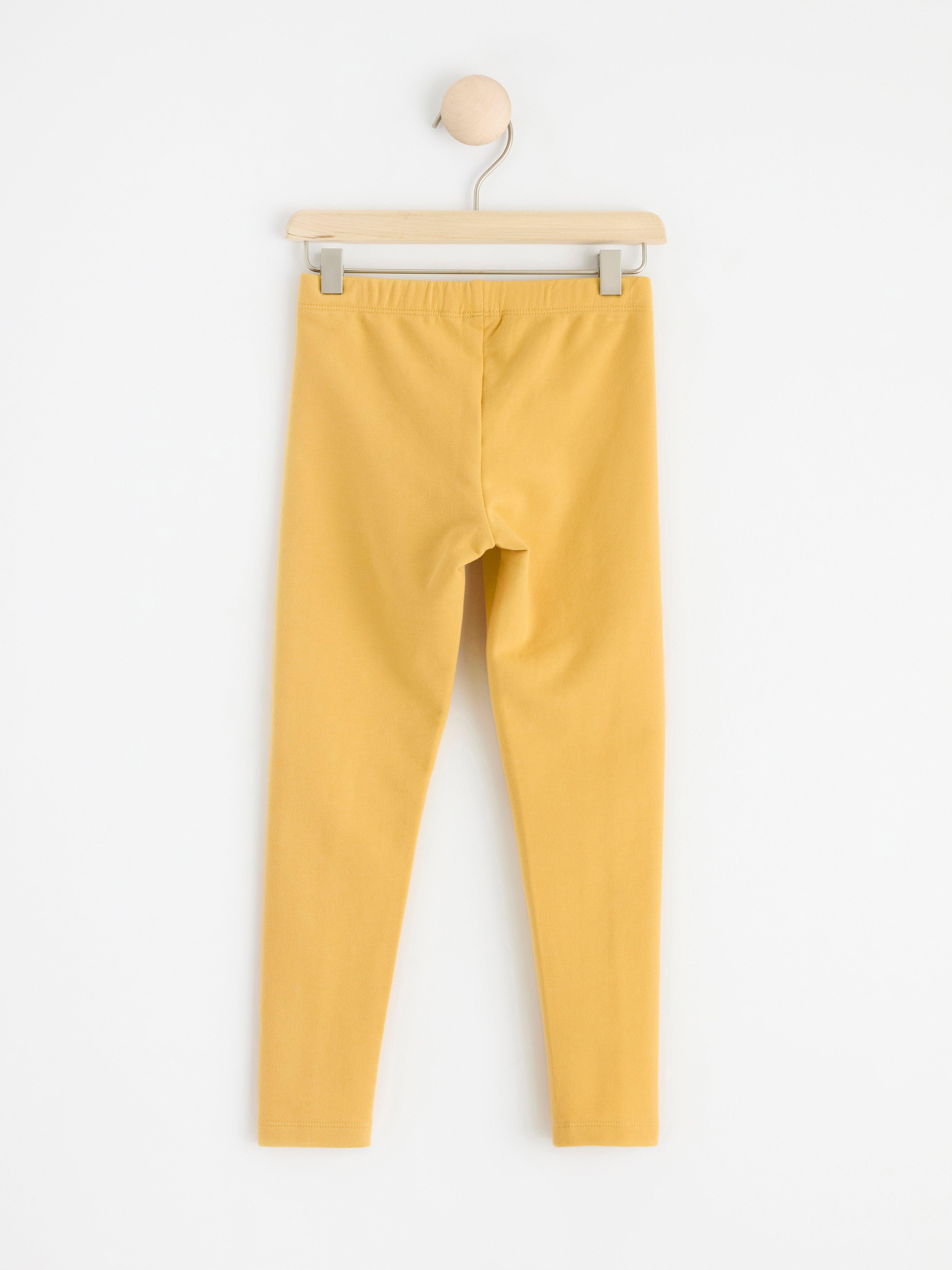 Extra durable leggings with brushed inside Light Dusty Yellow