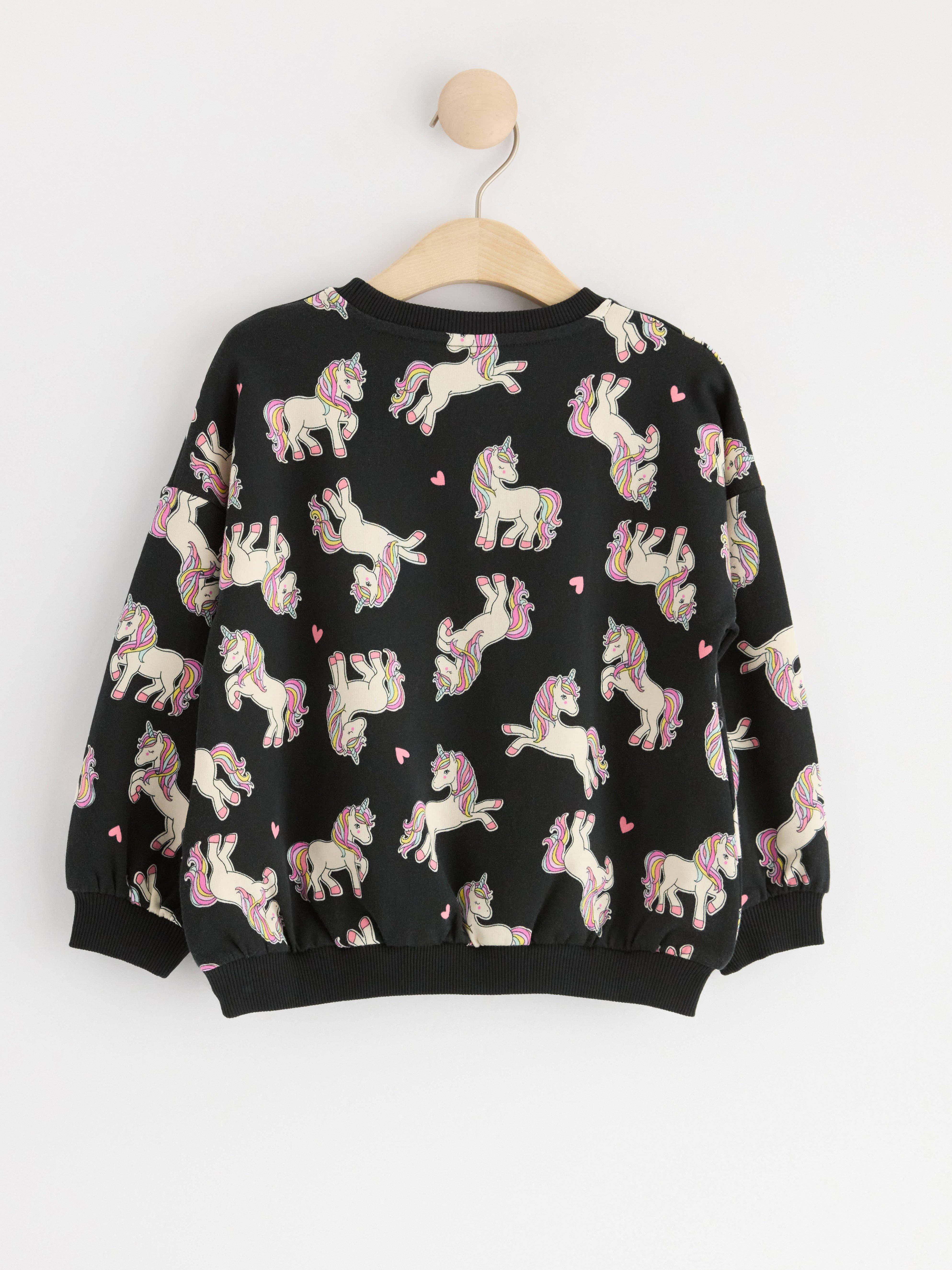 Sweatshirt with unicorns Off black