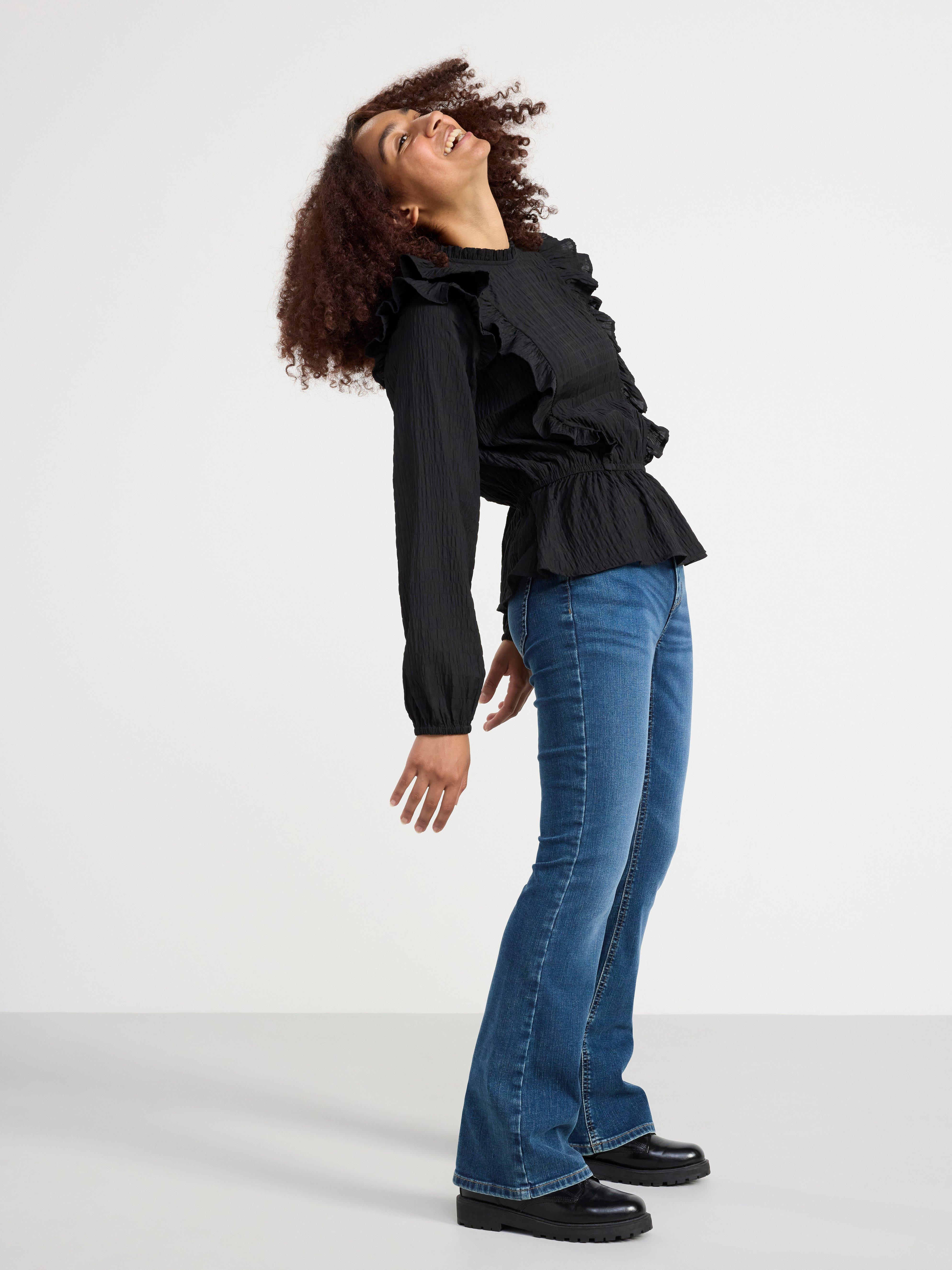 Blouse  with flounces Black