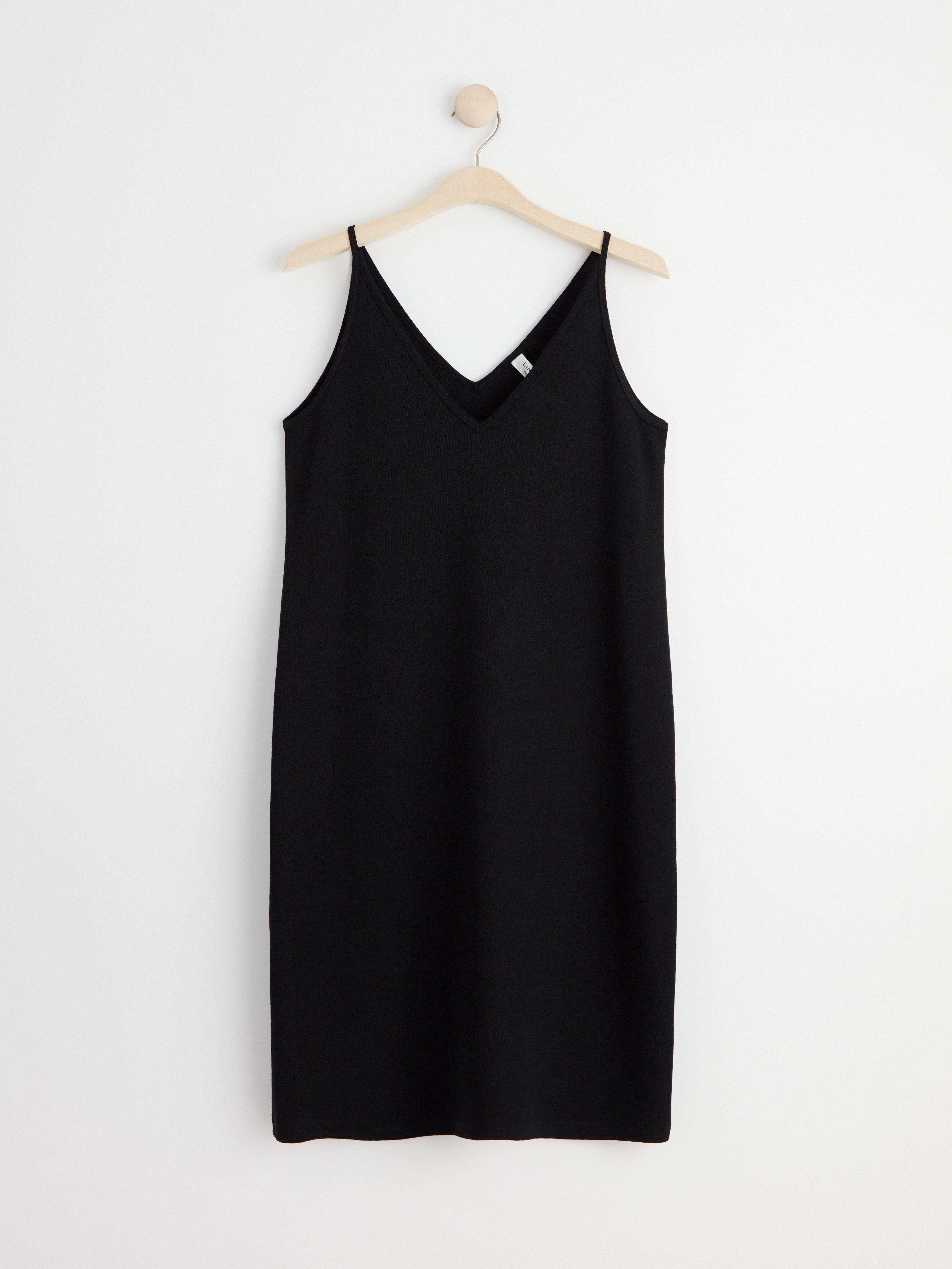 Slip dress in merino wool Black