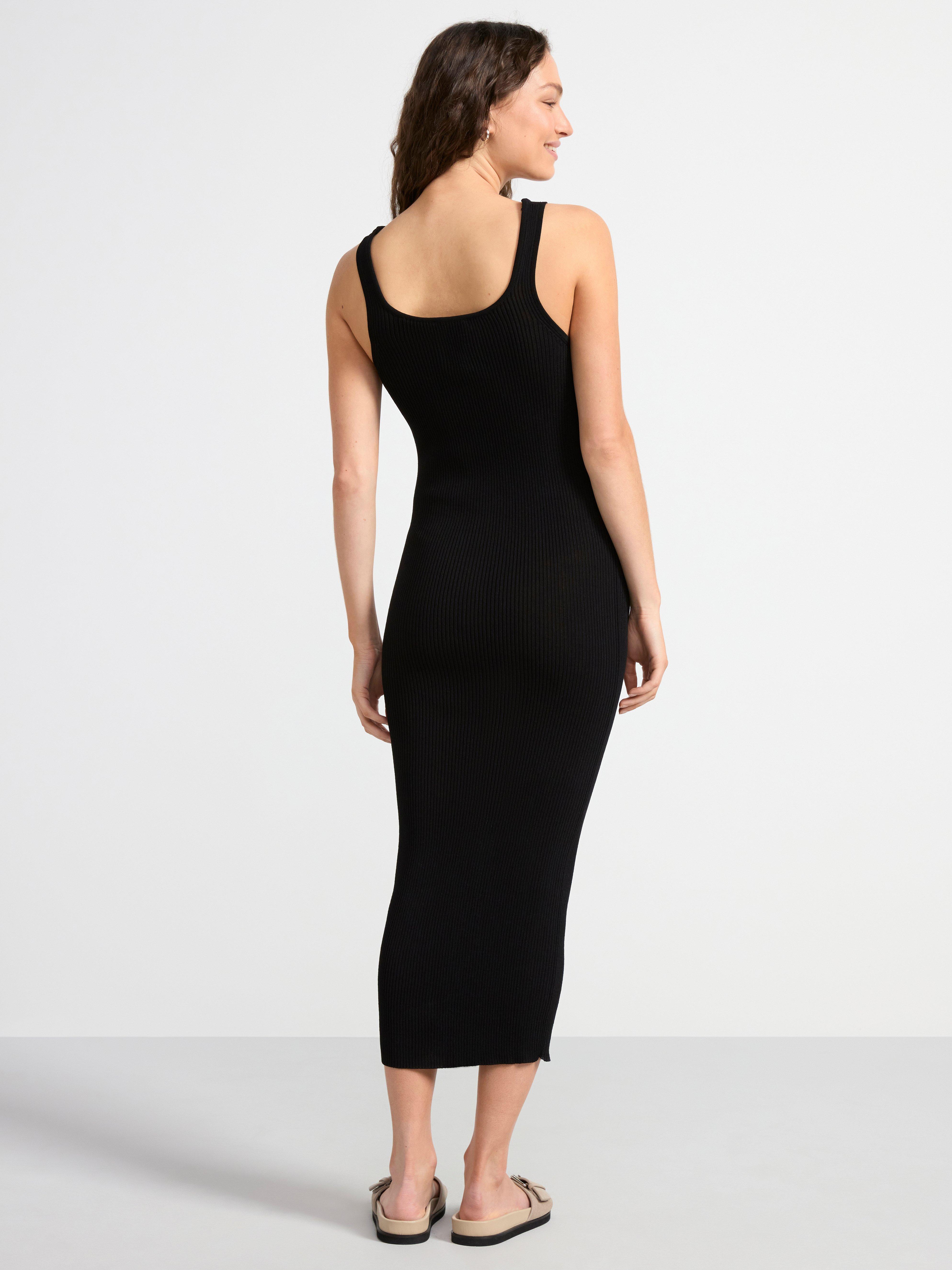 Knitted sleeveless midi dress Black